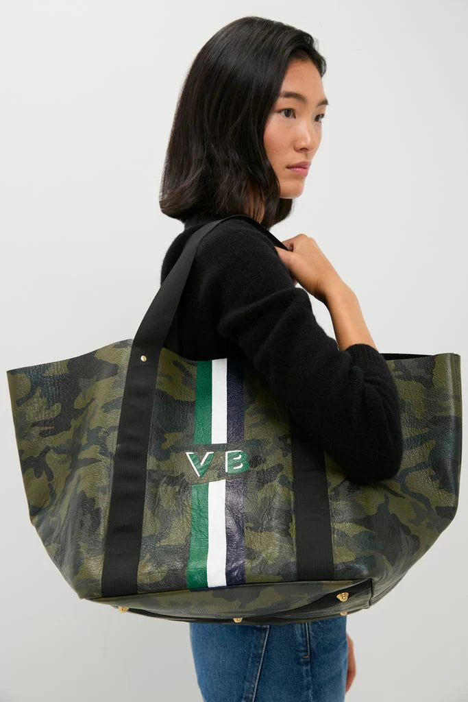 Camoflauge Big Daddy Tote with Green Monogram - Image 2