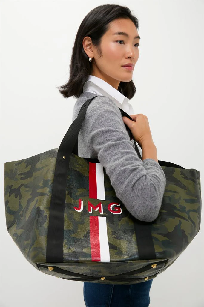 Camoflauge Big Daddy Tote with Red Monogram - Image 2