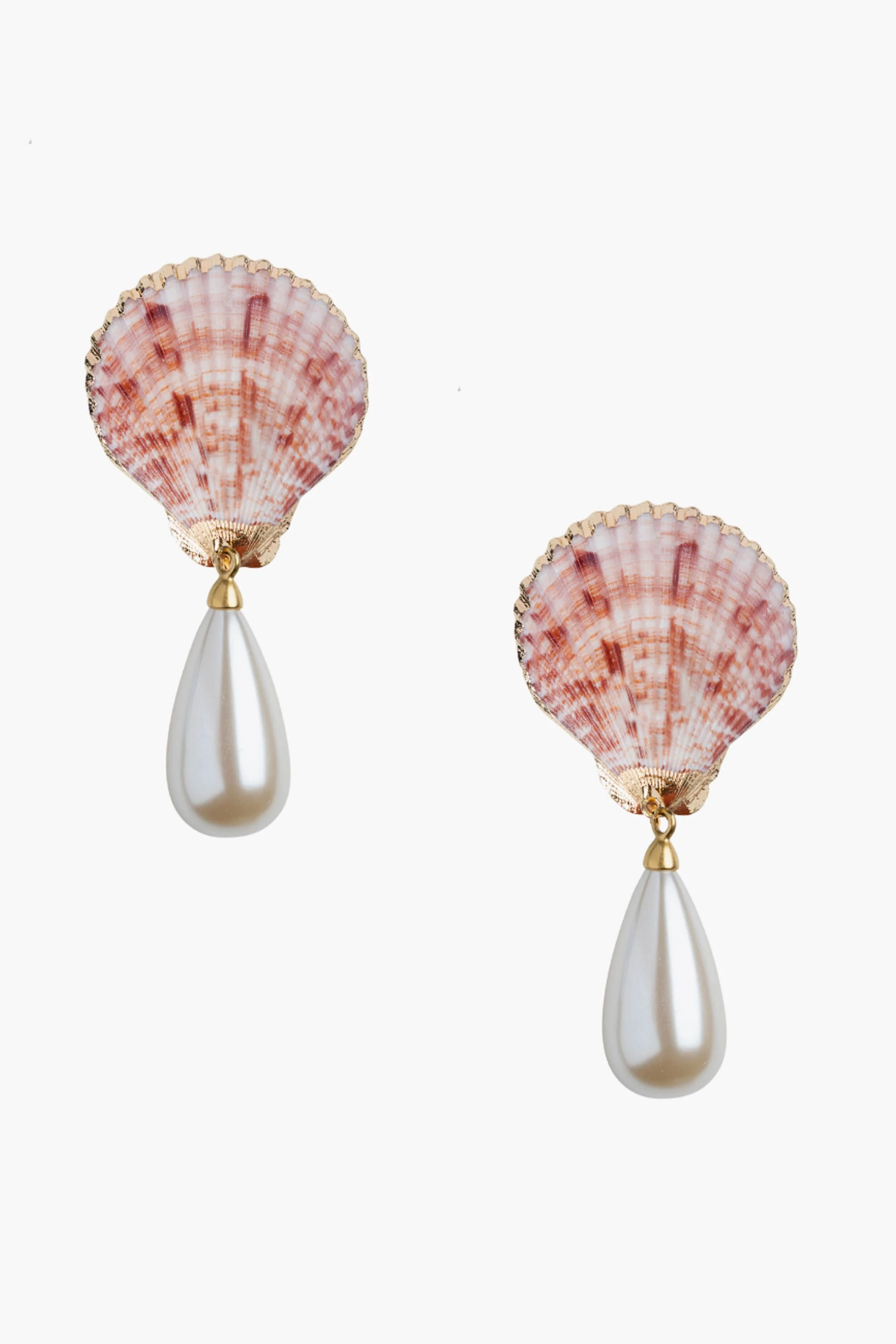 Capri Shell Pearl Drops Earrings - Image 2