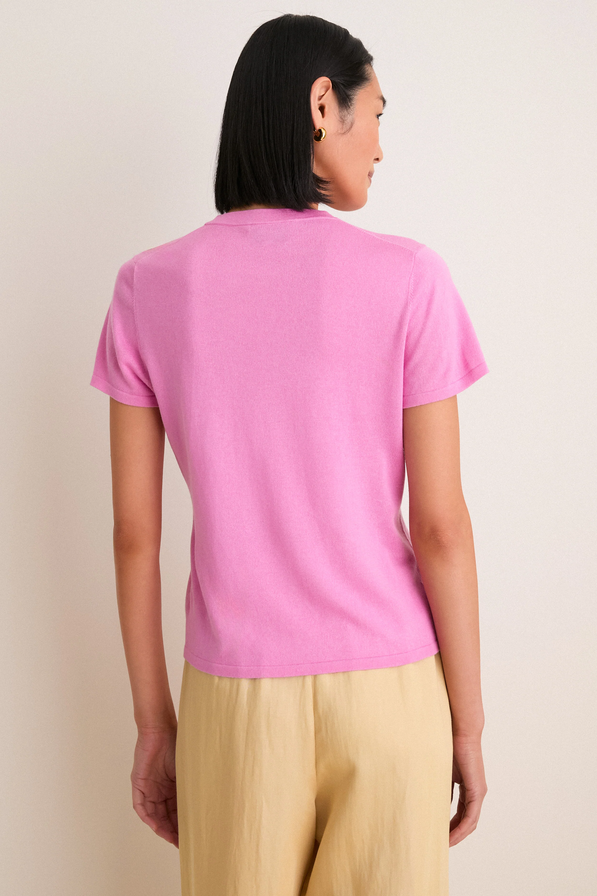 Carnation Pink Cashmere Silk Katie Tee - Image 5