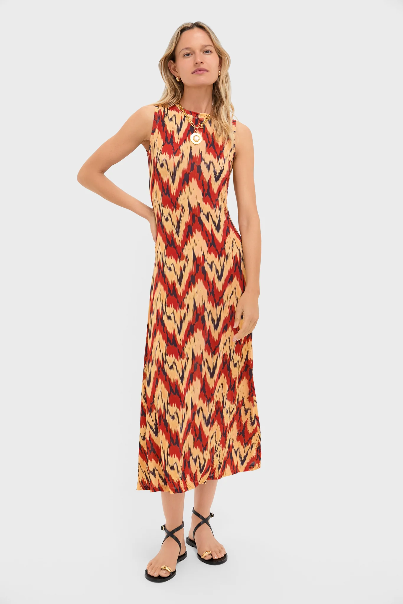 Carnelian Orla Sleeveless Midi Dress