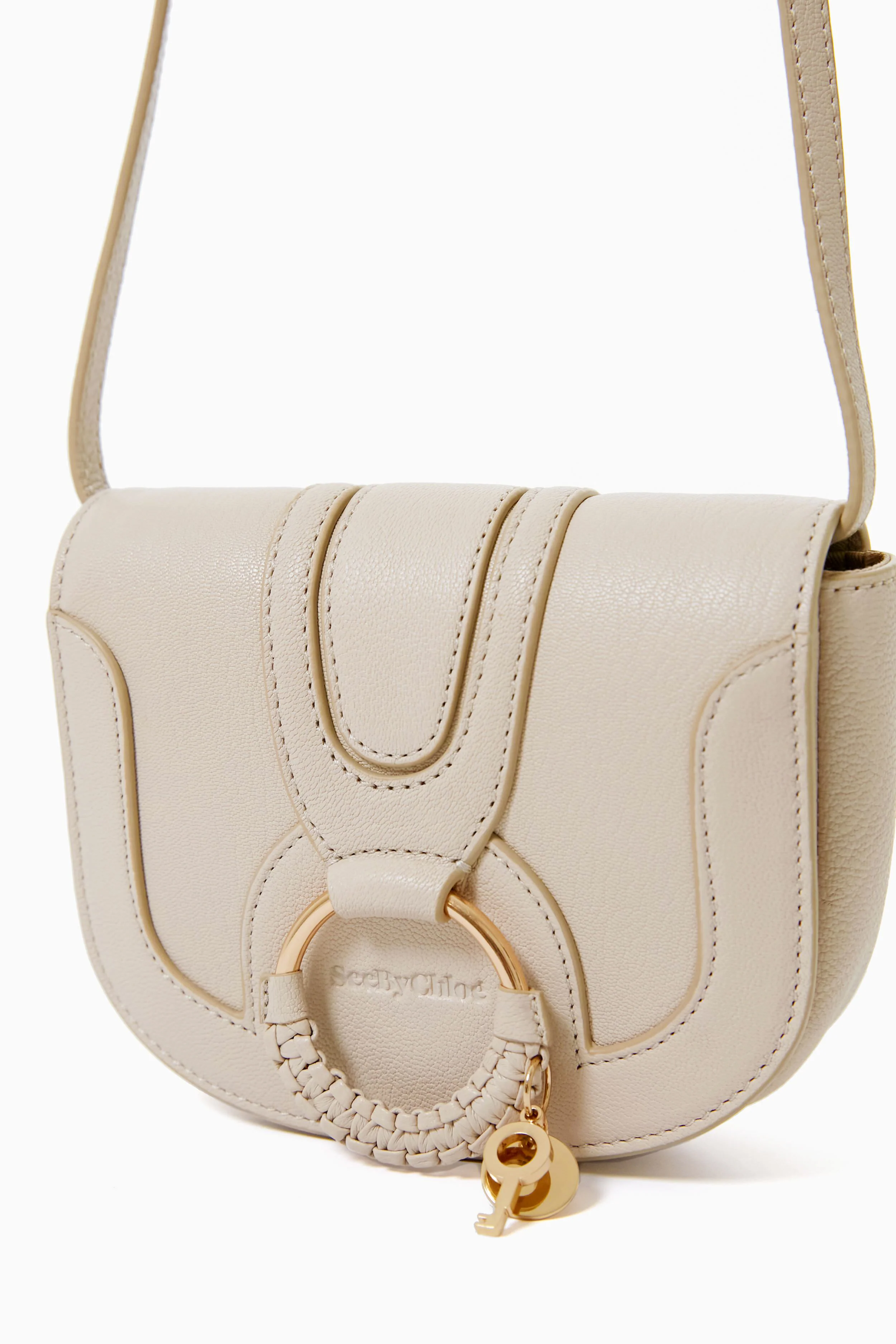 Cement Beige Leather Mini Hana Bag - Image 3