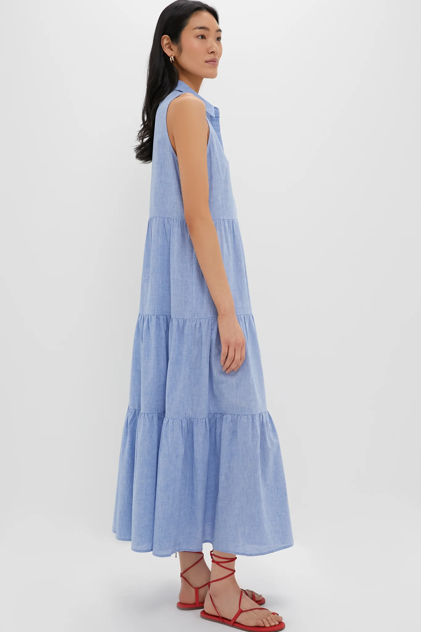 Chambray Sleeveless Mabel Maxi Dress - Image 3