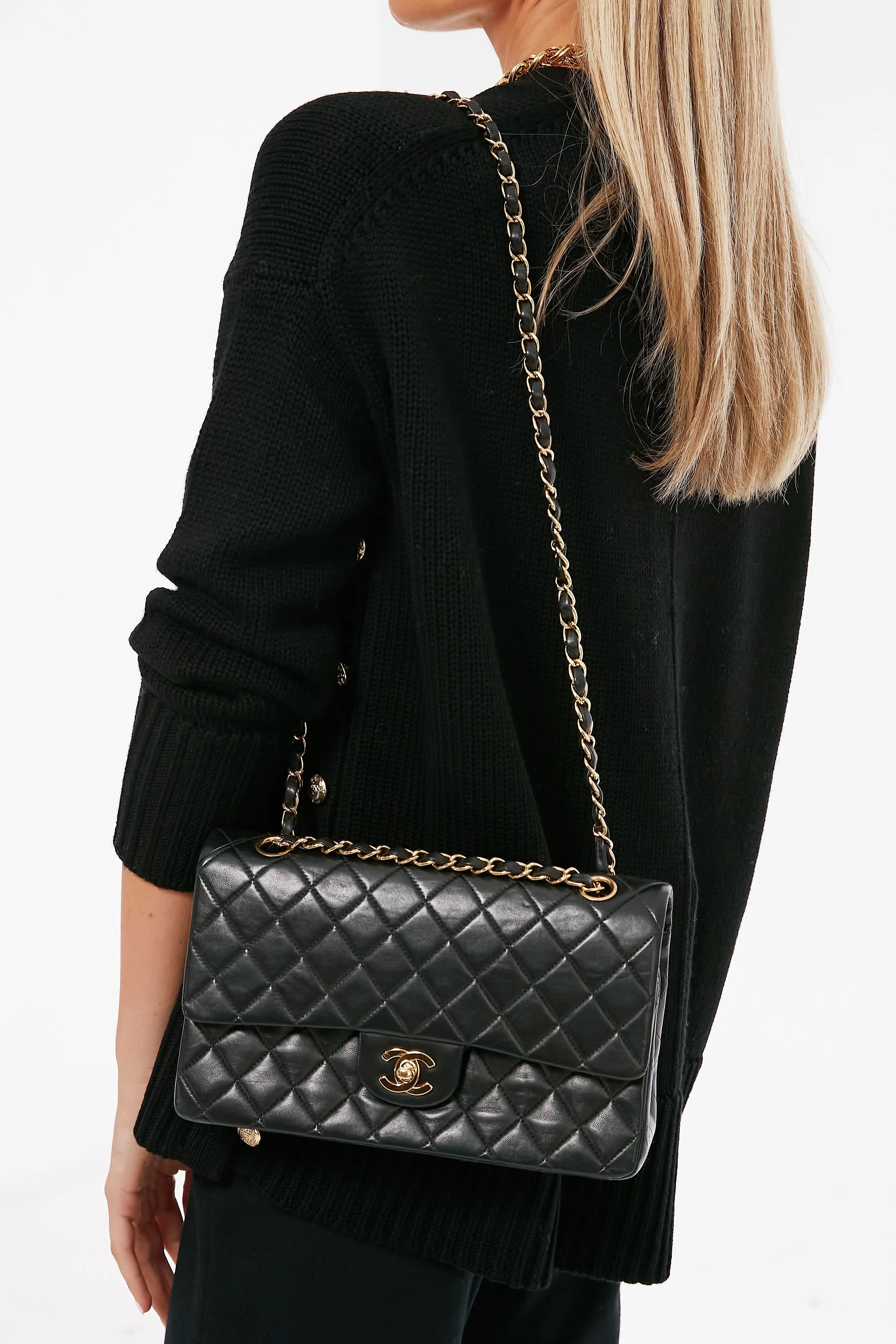 CHANEL Black Classic Matelasse 25 Shoulder Bag - Image 4