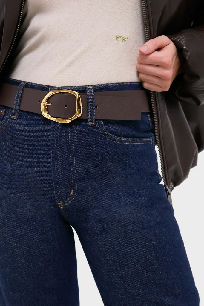 Chocolate and Gold Edmond Mini Belt - Image 2