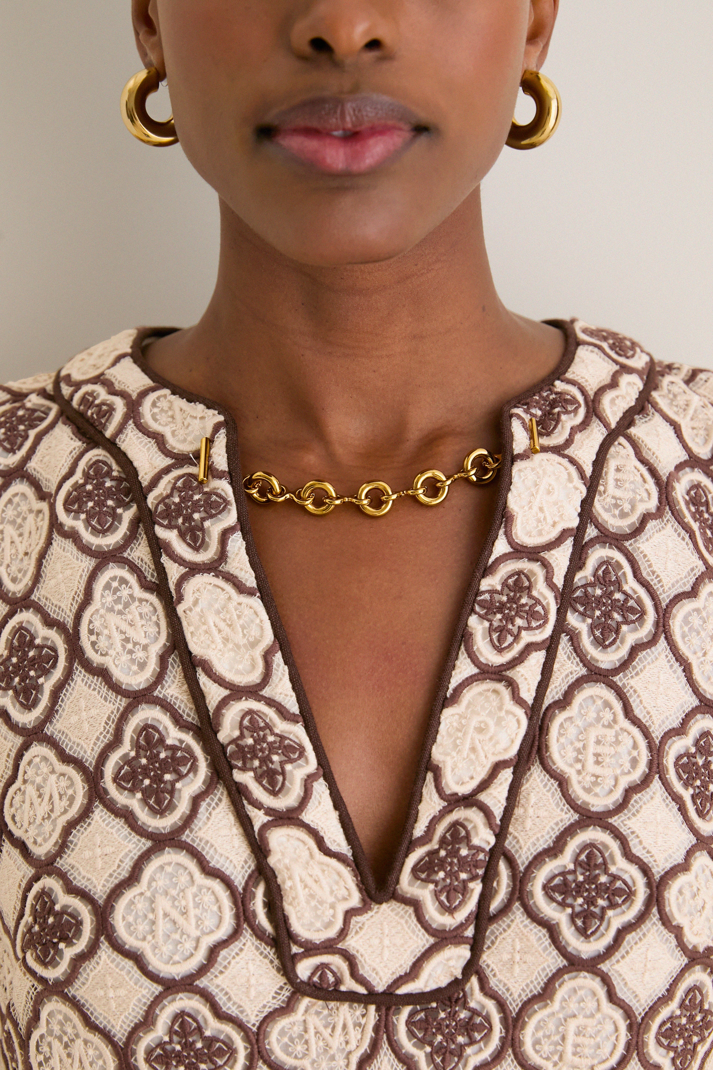 Chocolate Cream Luna Guipure Midi Dress - Image 6