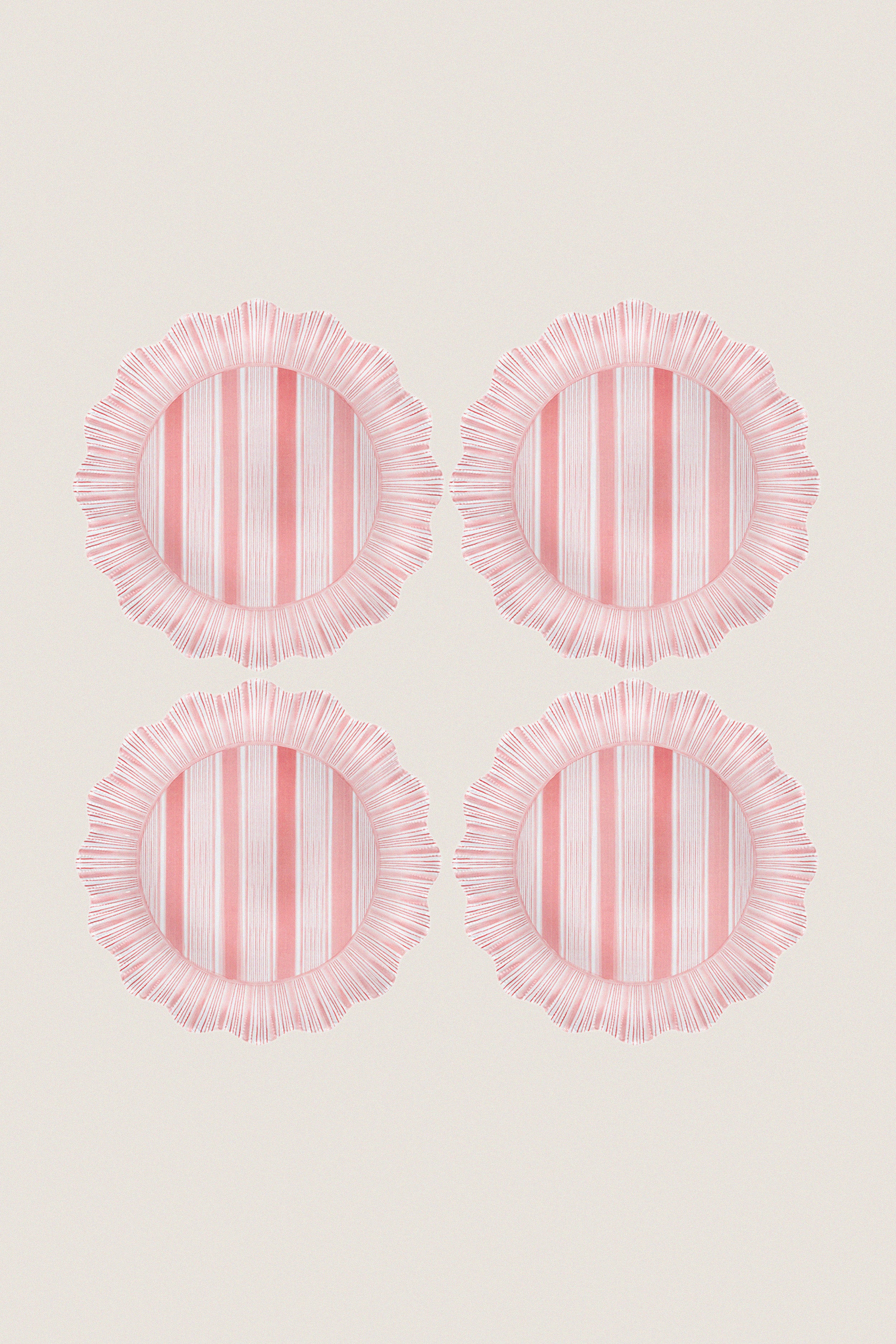 Coral Cabana Stripe Melamine Dinner Plate Set of 4 - Image 4