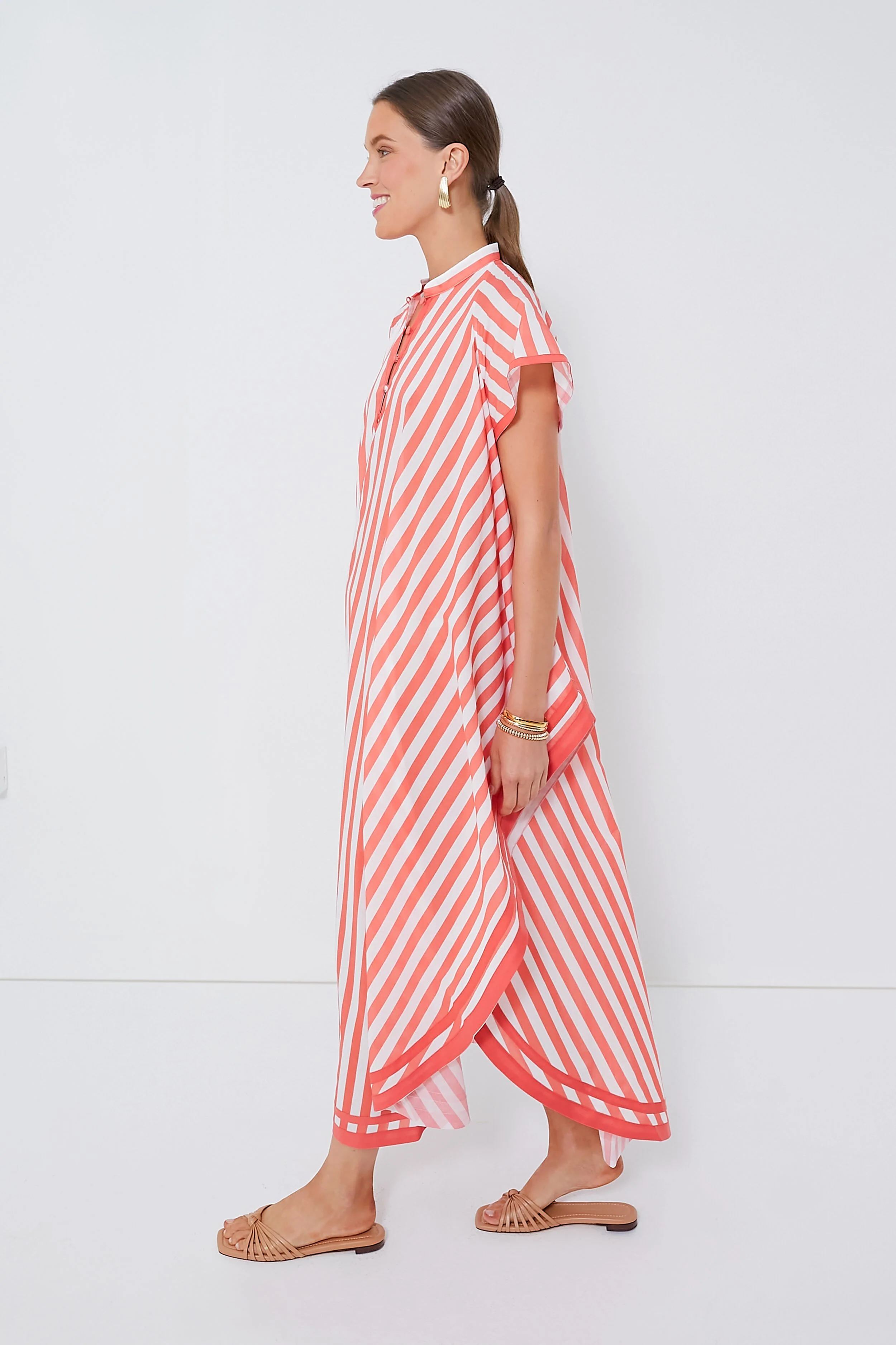 Coral Stripes Anouk Dress - Image 3
