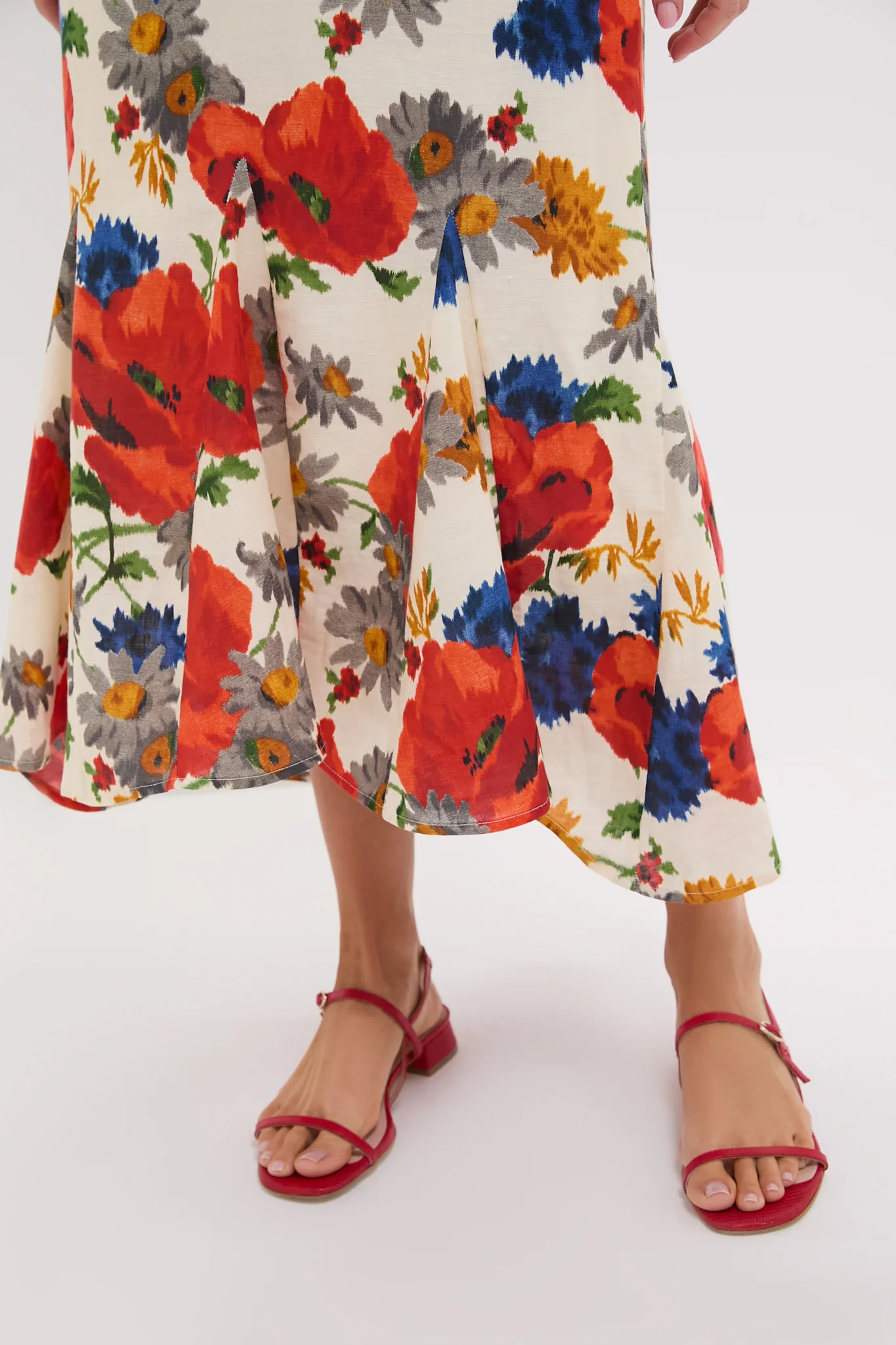 Crimson Poppy Cotton Linen Elodie Dress - Image 5