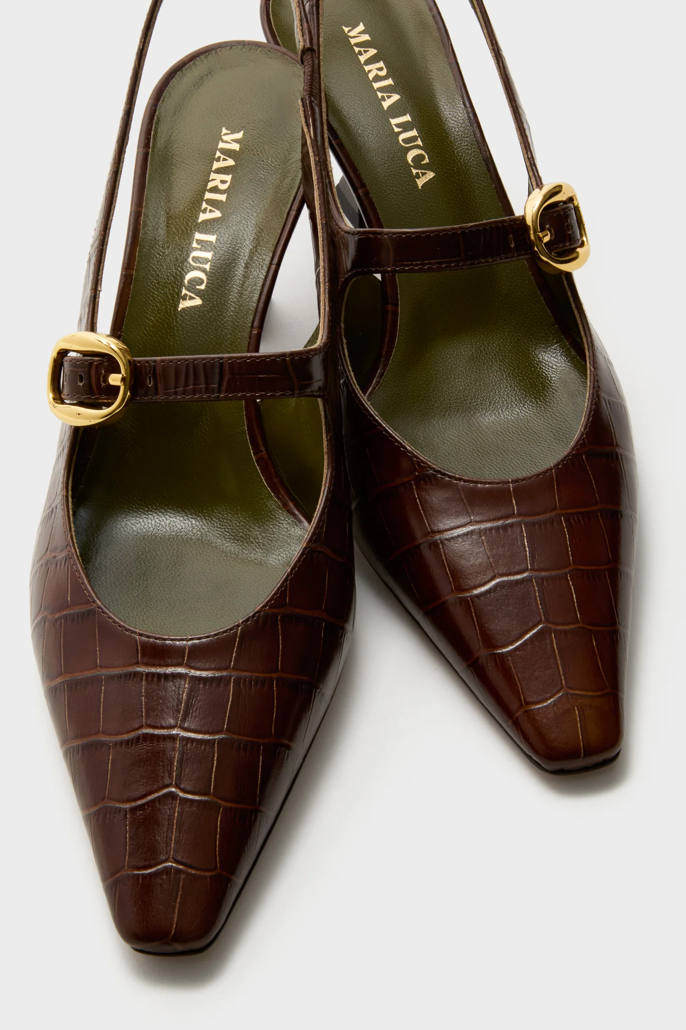 Dark Brown Natalia Sling Back Heels - Image 5