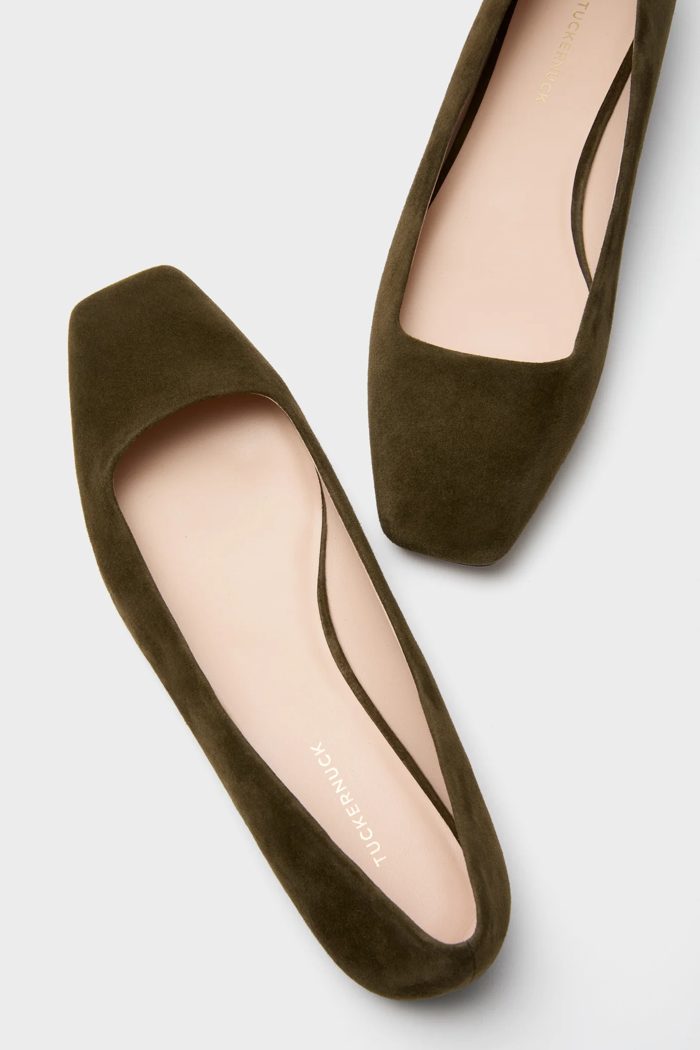 Dark Olive Suede Nadia Flats - Image 5