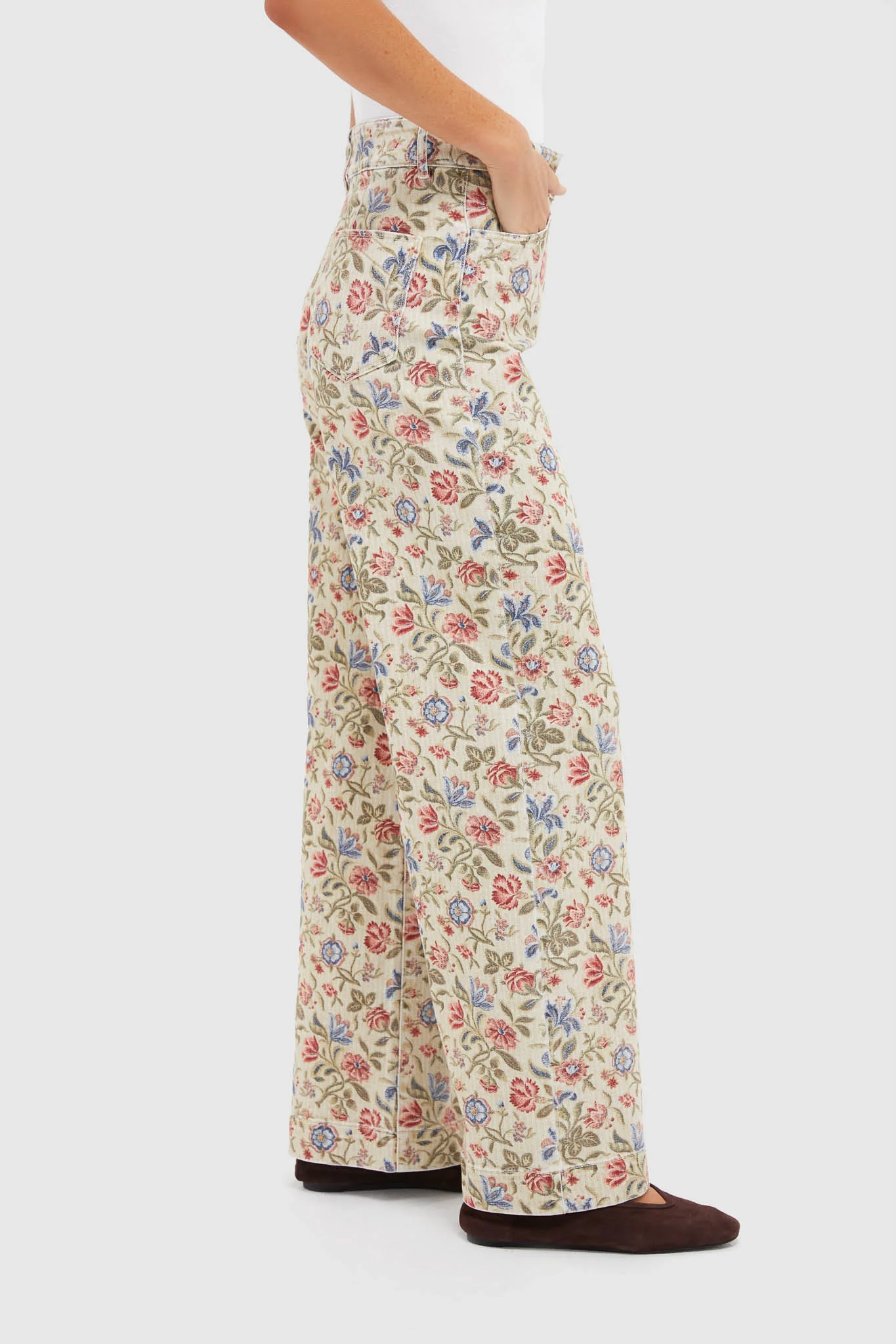 Dianthus Floral Denim Clara Pants - Image 3
