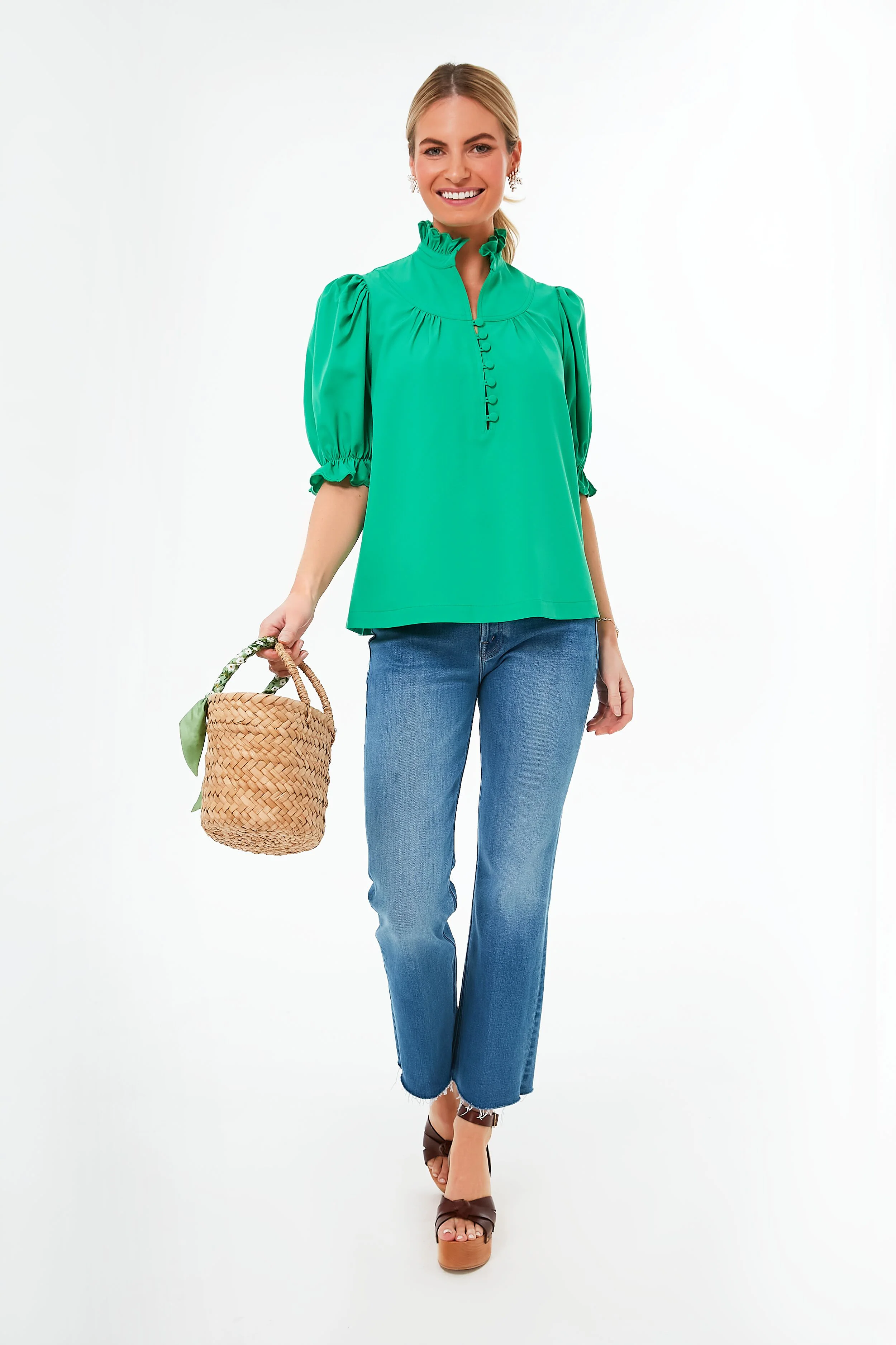 Dunmore Green Selena Blouse - Image 2