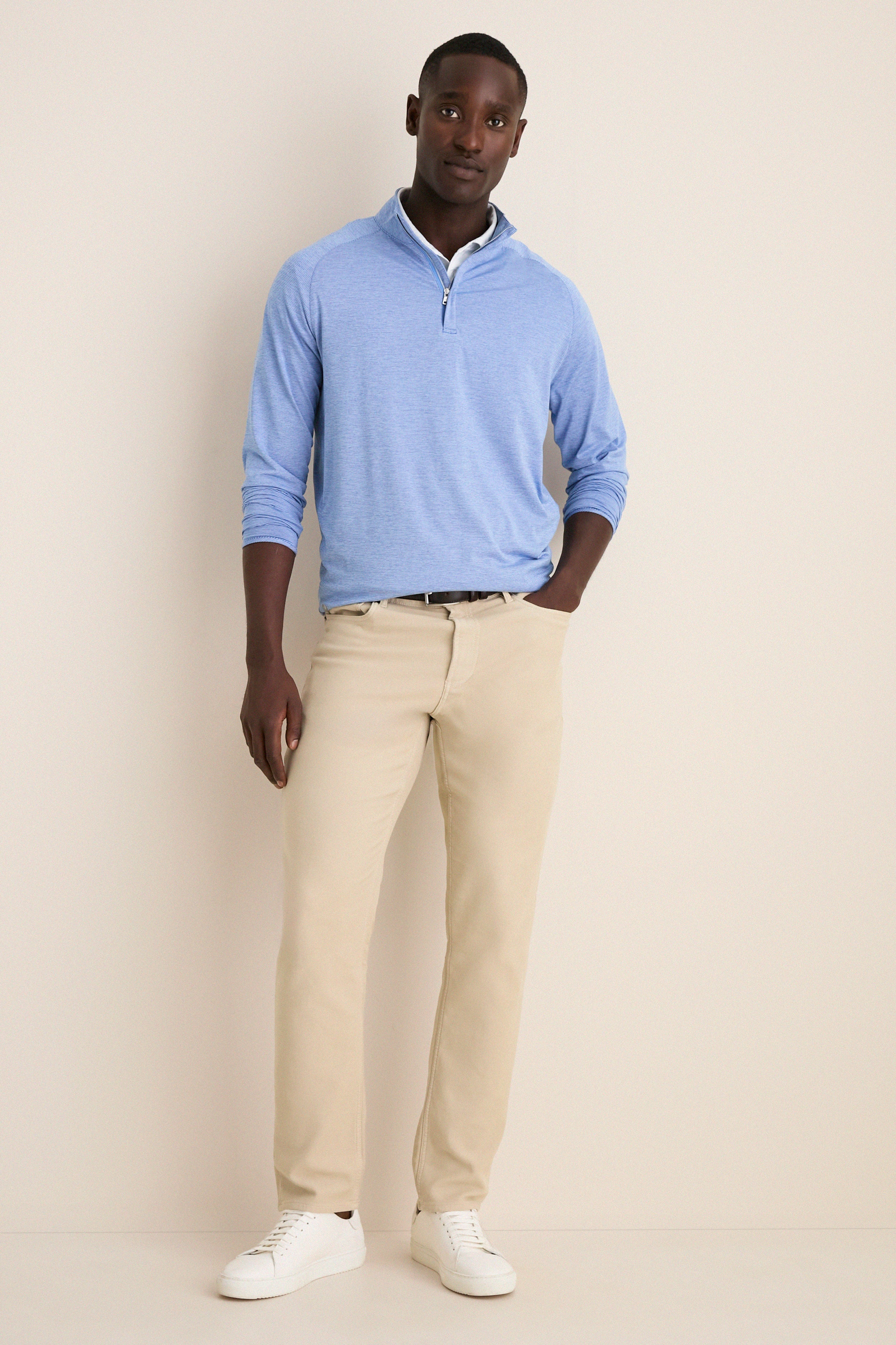 Dust Blue Stealth Stripe Performance Quarter Zip - Image 2