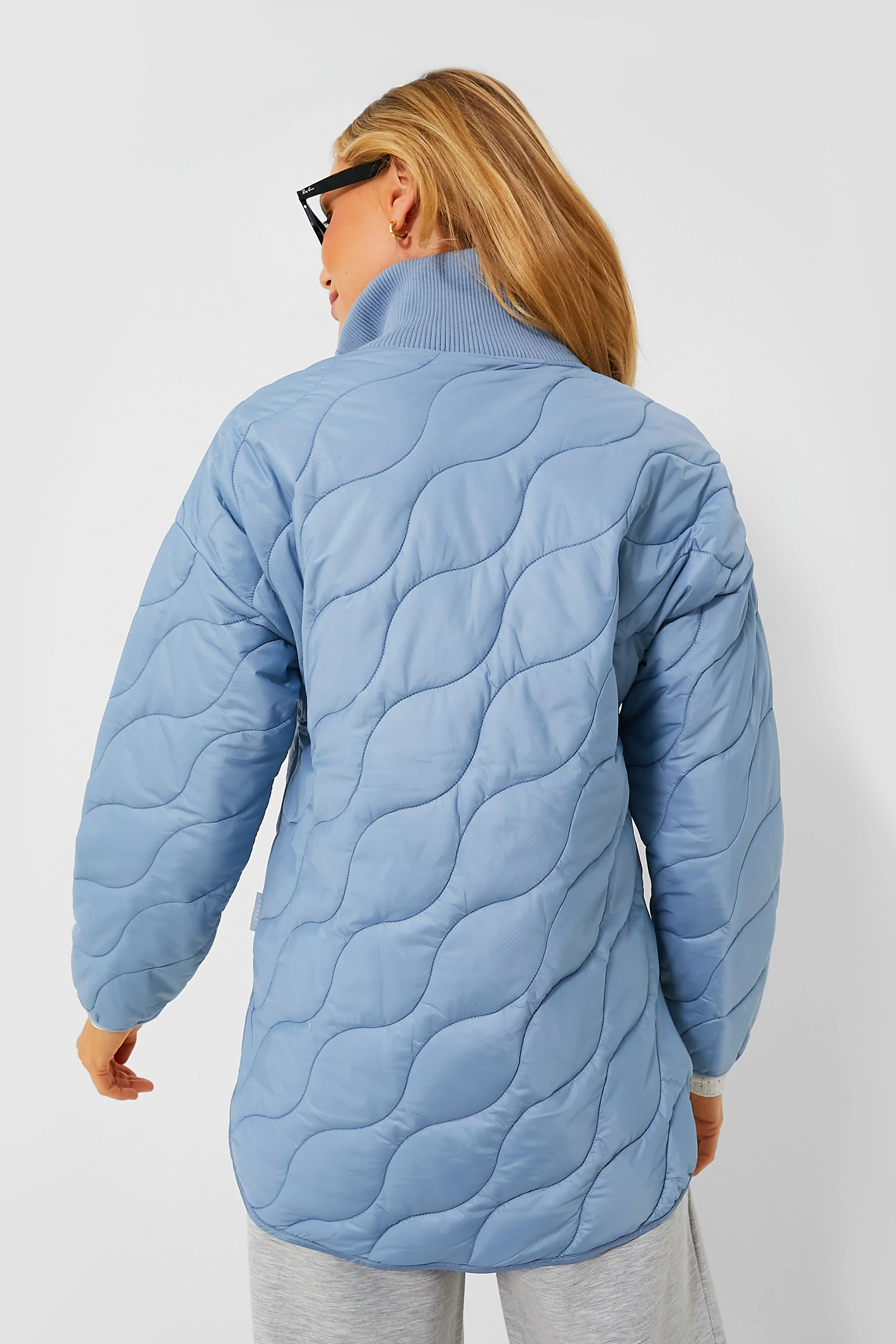 Dusty Blue Danea Quilt Jacket - Image 4
