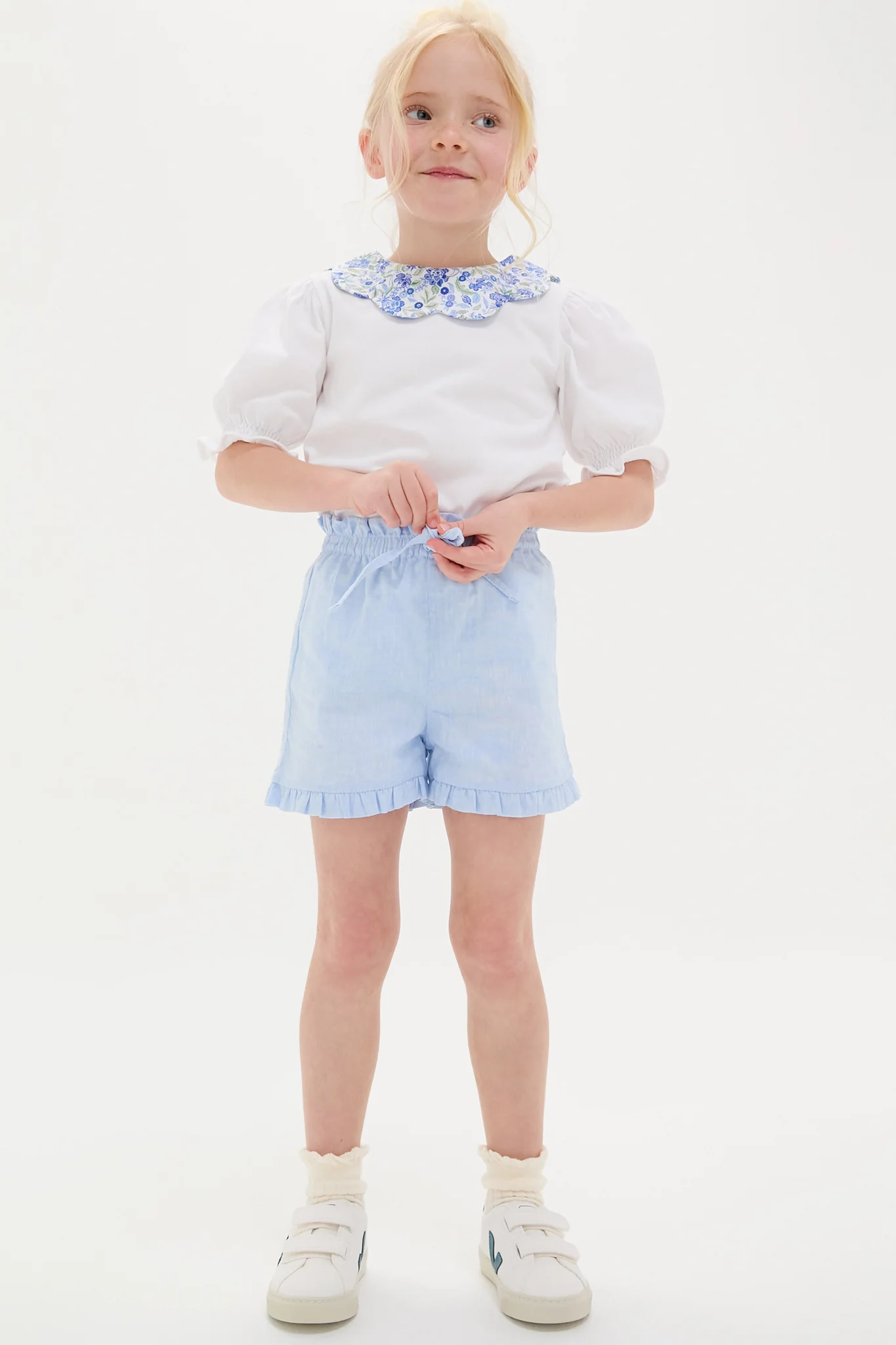 Dusty Blue Floral Analia Top - Image 2