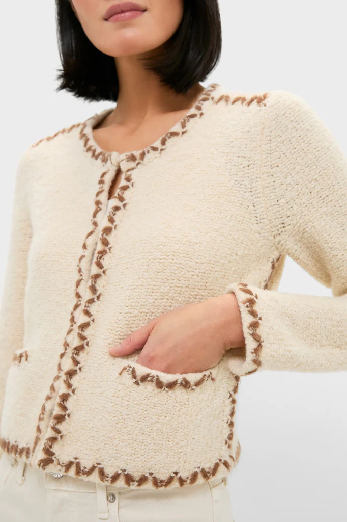 Ecru and Bronze Rochelle Cardigan - Image 2