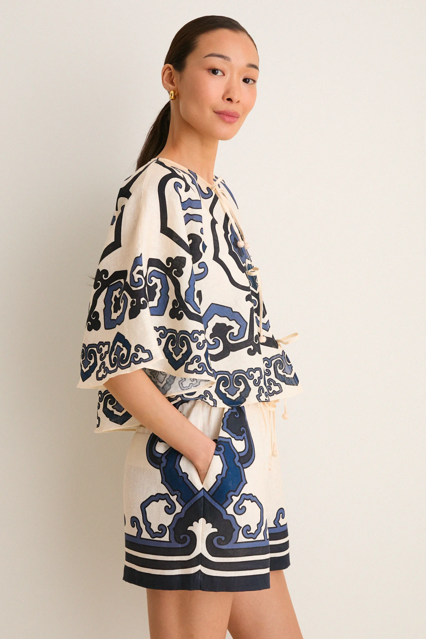 Exclusive Cream Blaise Print Top - Image 3