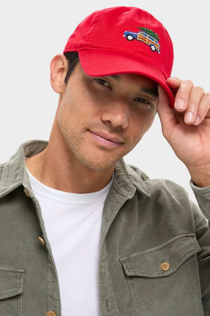 Exclusive Needlepoint Christmas Dad Wagon Hat - Image 2