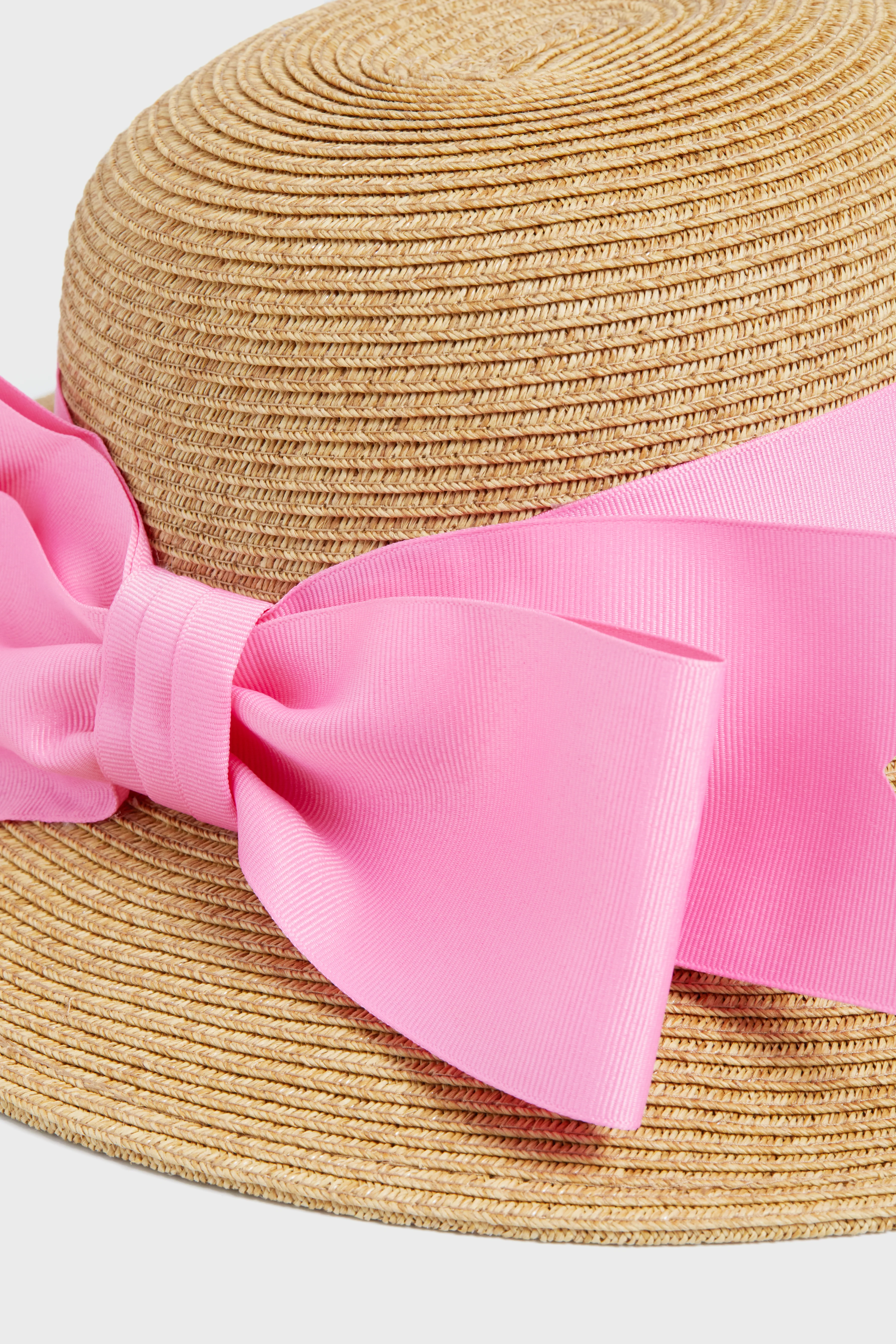 Exclusive Pink Packable Wide Bow Sunhat - Image 5