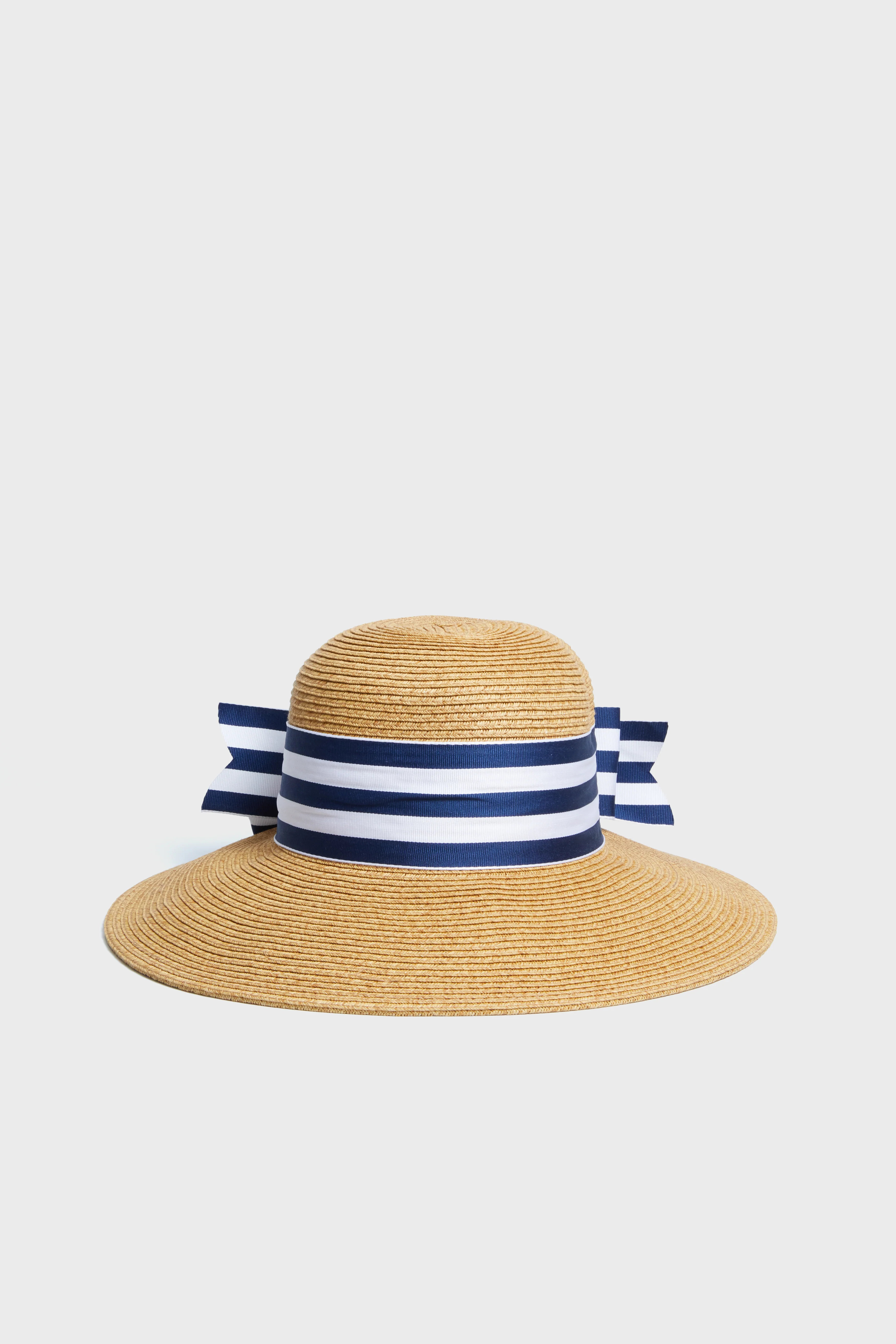 Exclusive Striped Packable Wide Bow Sunhat - Image 4