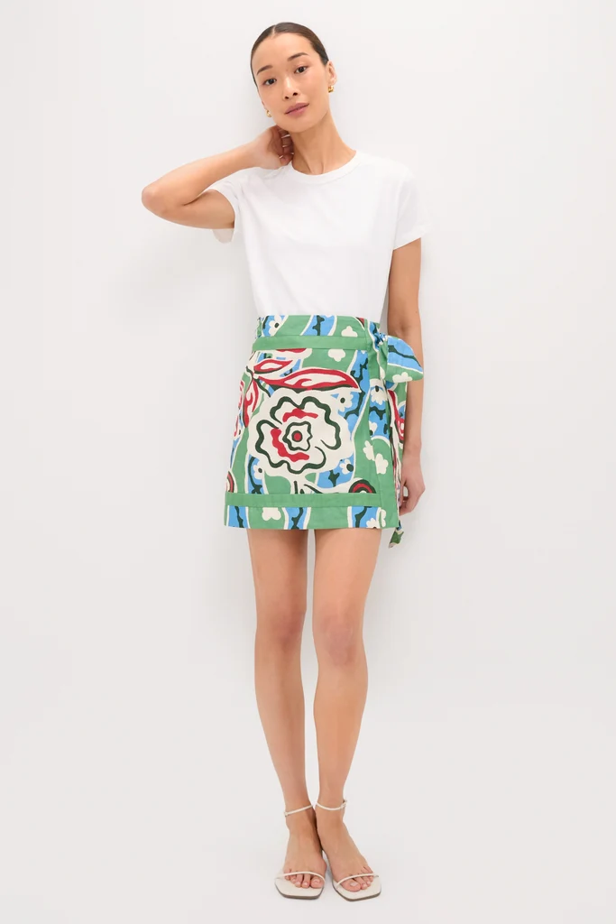 Fauvist Floral Payton Wrap Mini Skirt - Image 6