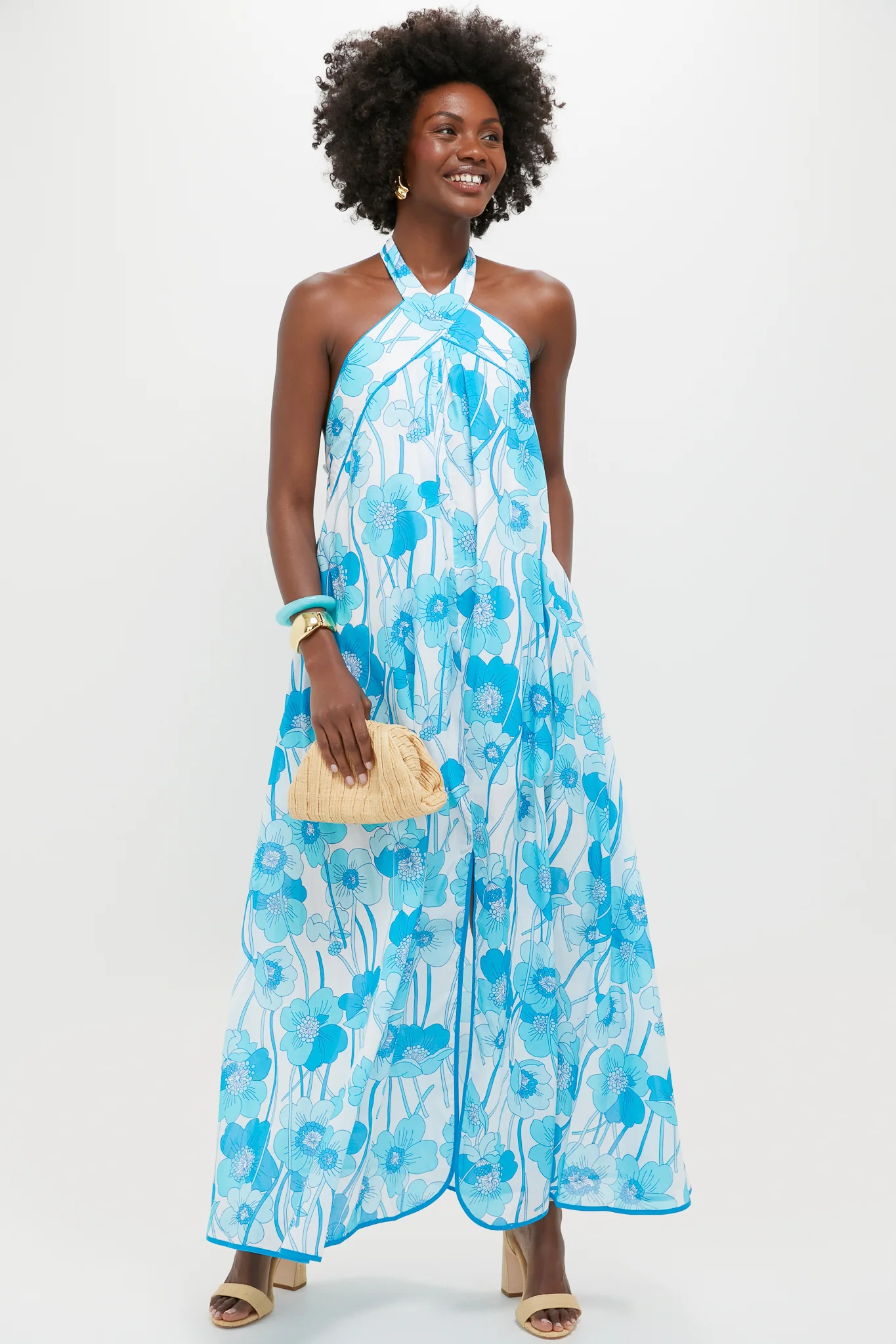 Flowers Waves Maui Halter Midi Dress - Image 2
