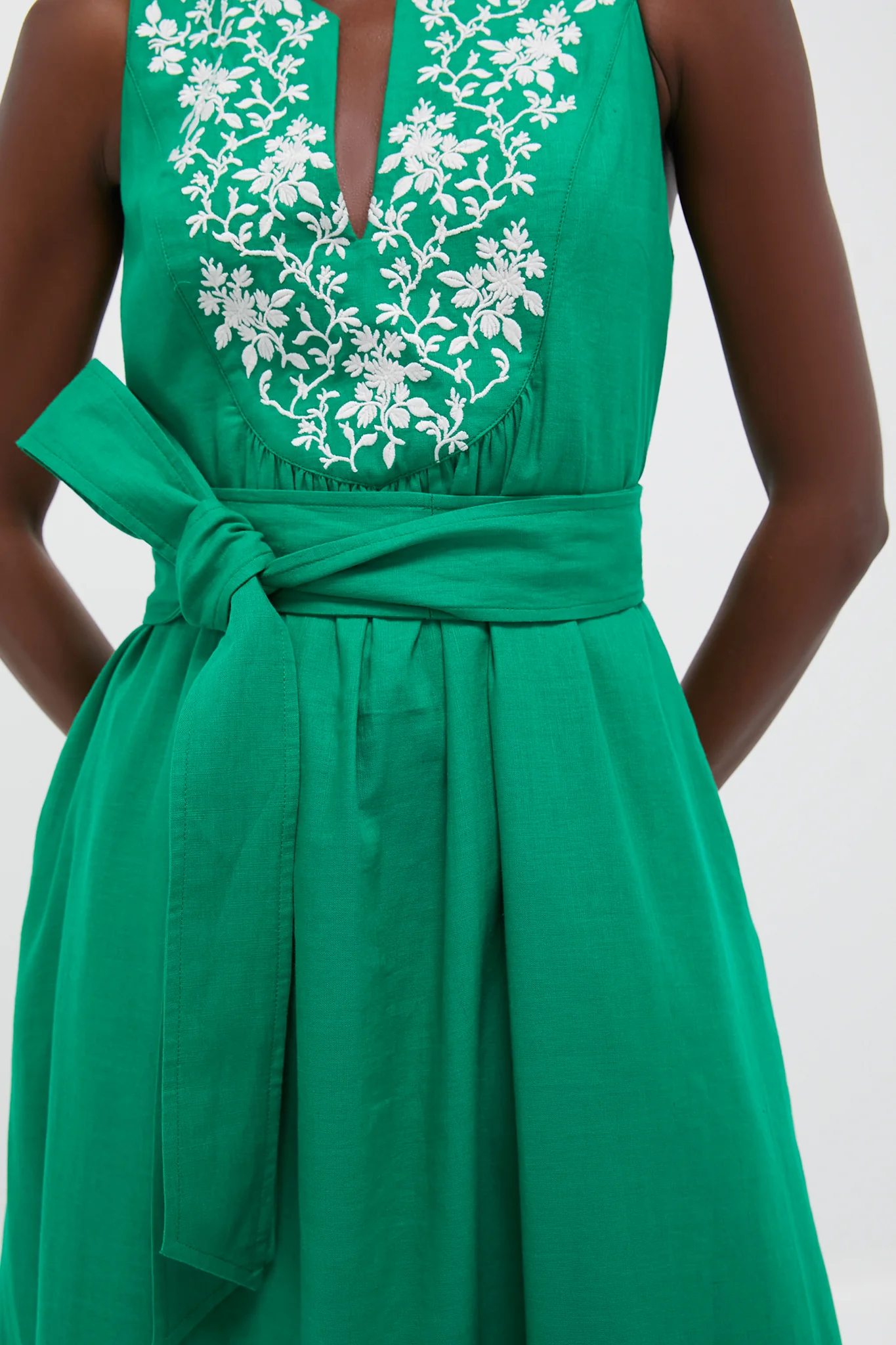 Garden Green Embroidered Malene Dress - Image 2