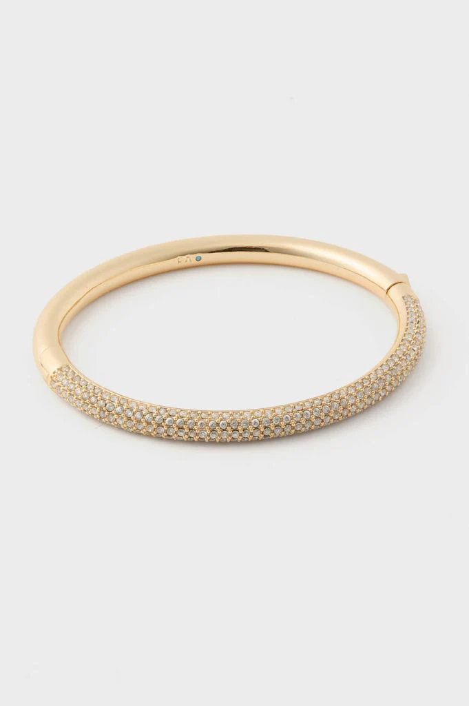 Gold and Pave Tubular Bracelet - Image 4