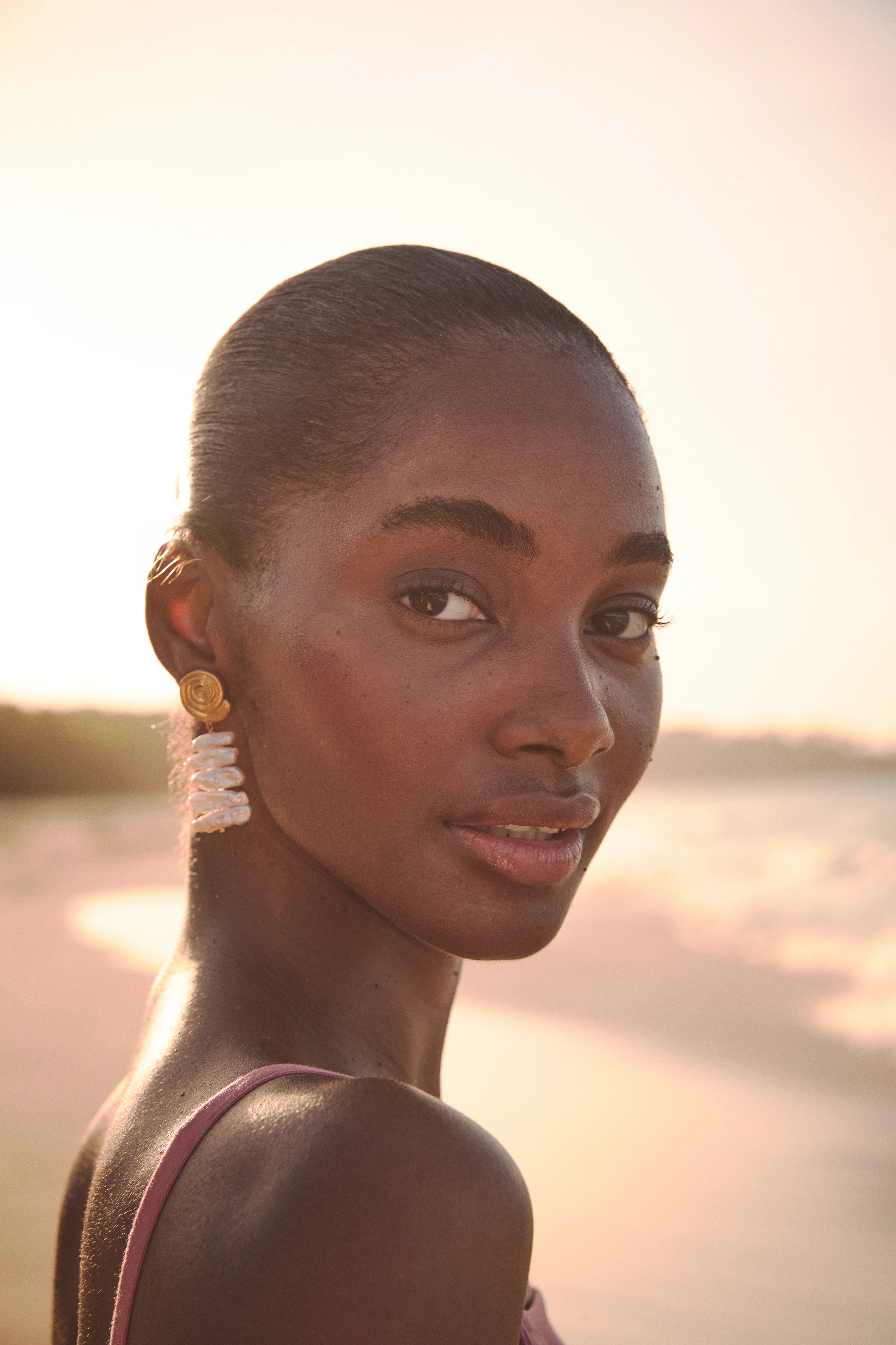Gold and Pearl Alicia Earrings - Image 2