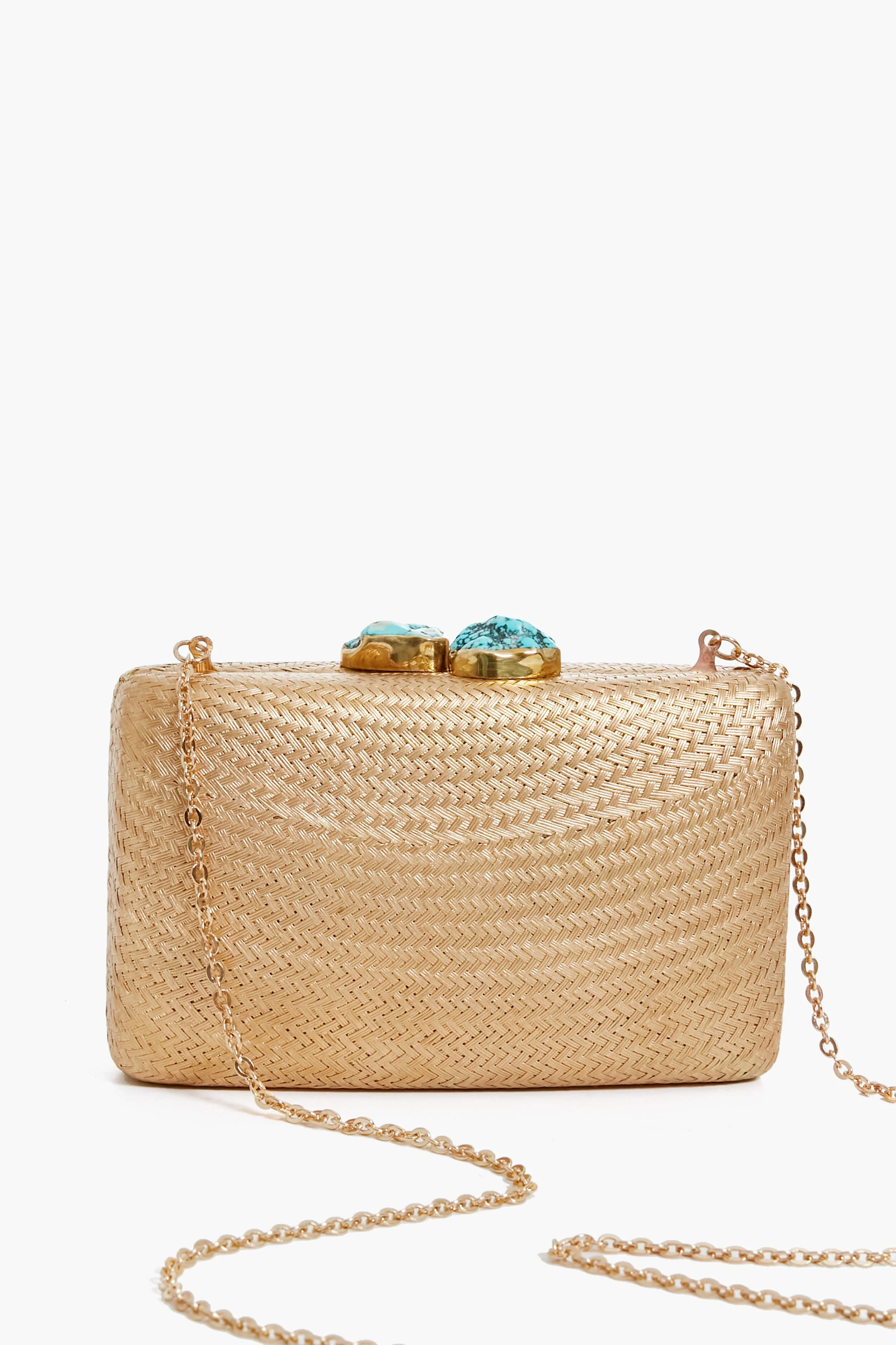 Gold Jen Turq Stones Clutch - Image 3