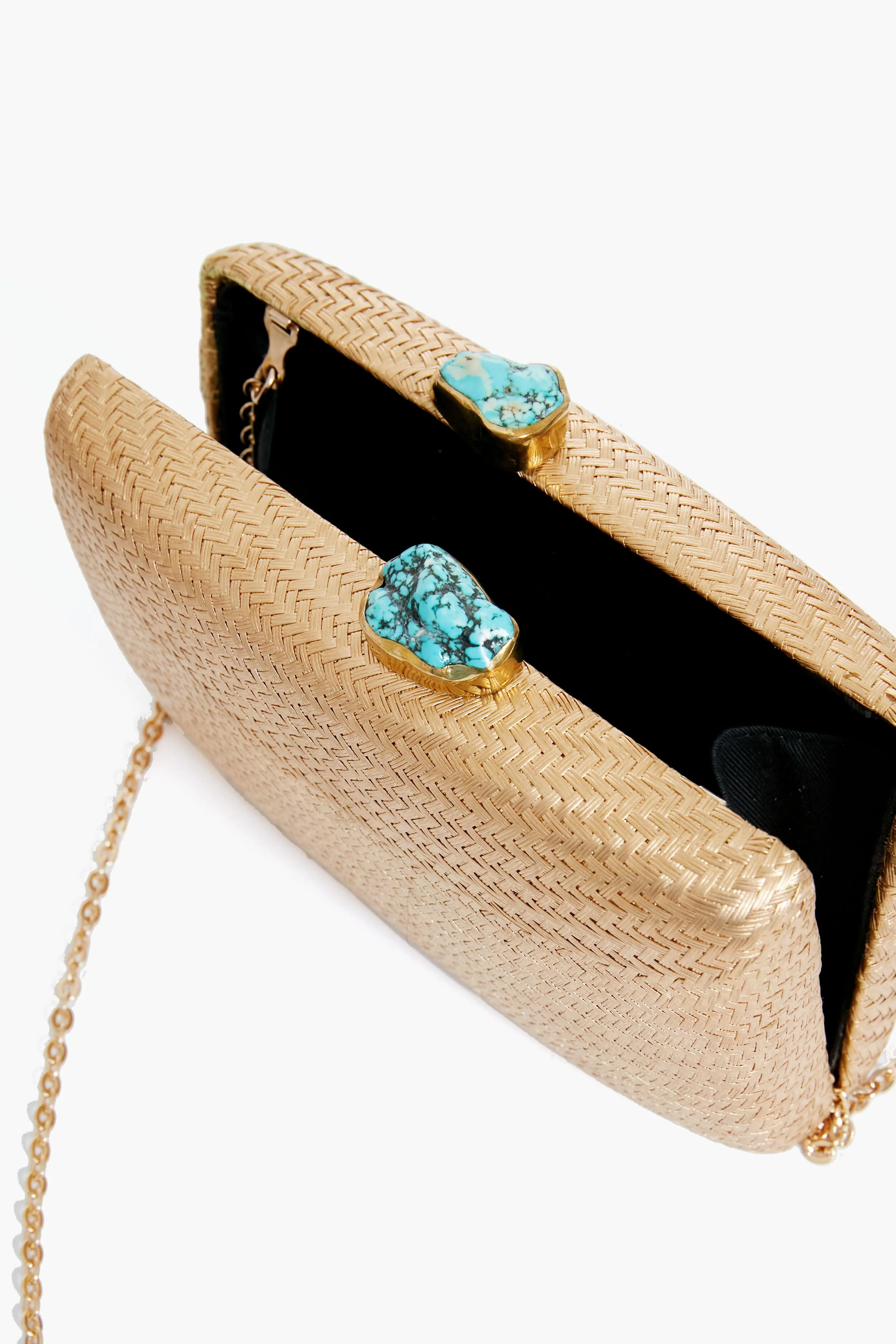 Gold Jen Turq Stones Clutch - Image 4