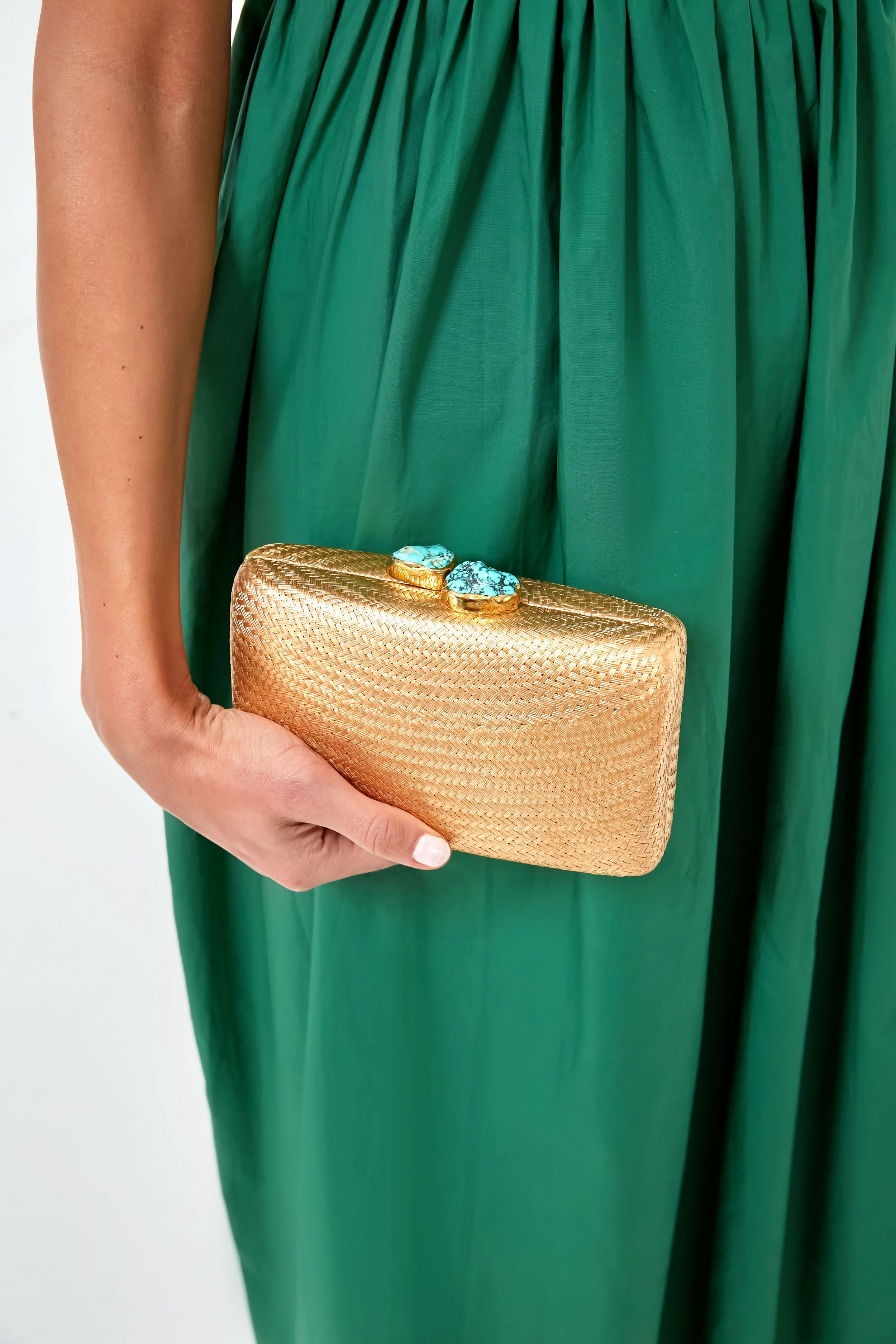 Gold Jen Turq Stones Clutch - Image 5