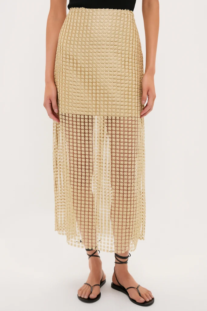 Gold Metallic Star Lace Eve Skirt