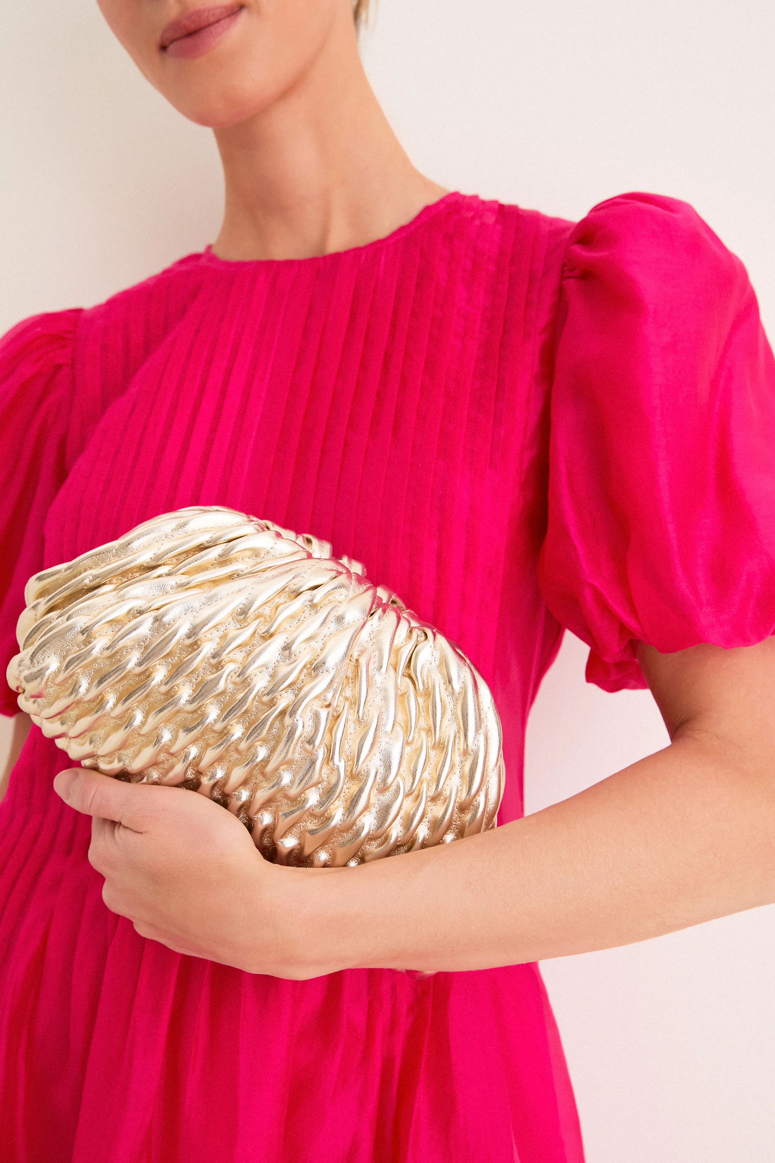 Gold Metallic Lacey Clutch Bag - Image 2