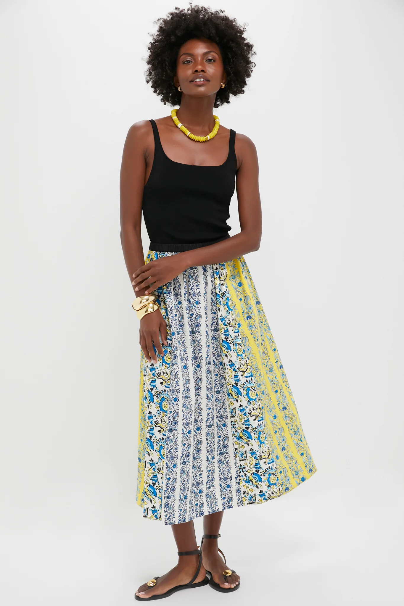 Goldenrod Chintz Stripe Gibbons Skirt - Image 6