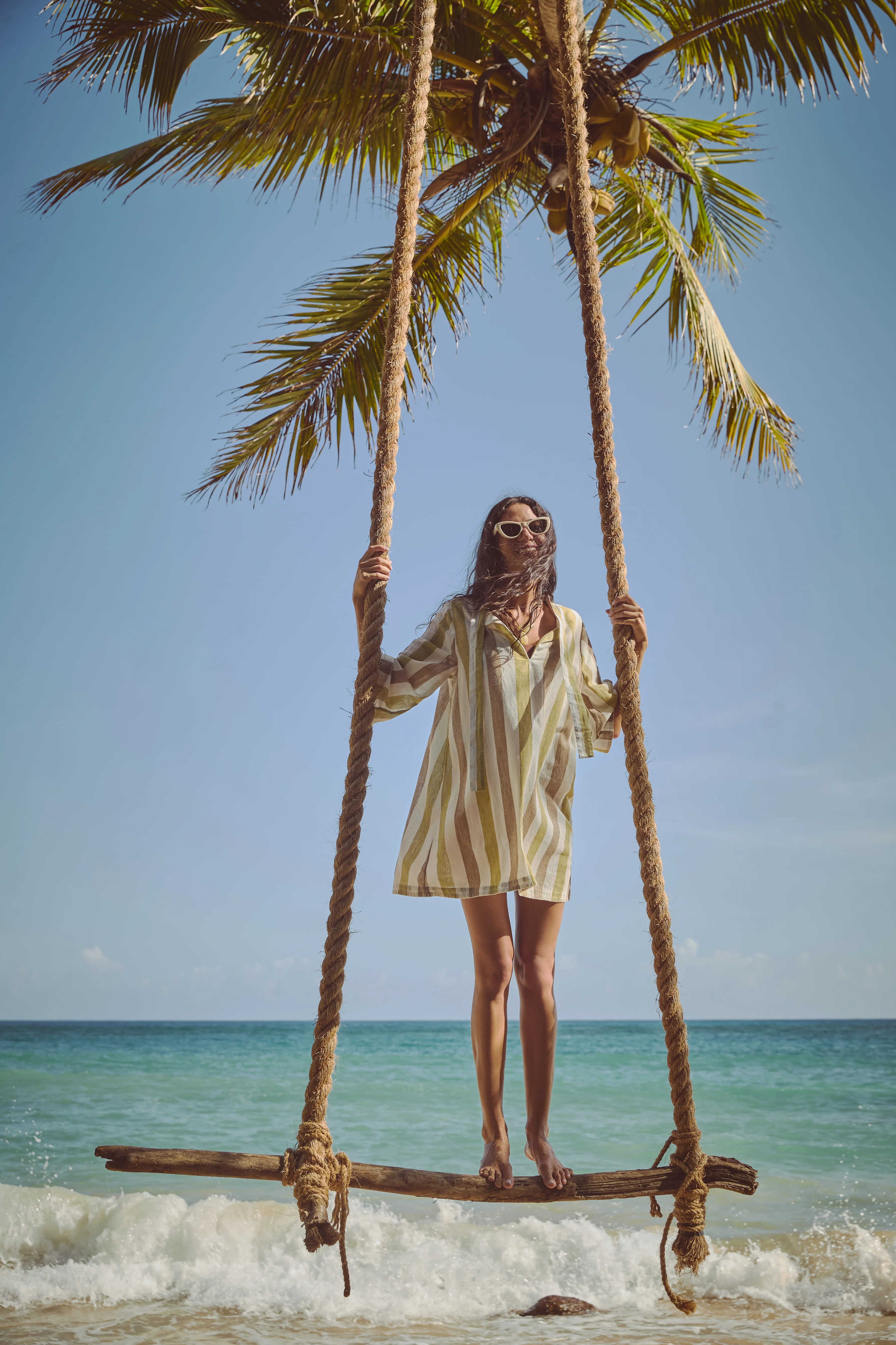 Olivewood Stripe Marseille Coverup - Image 2