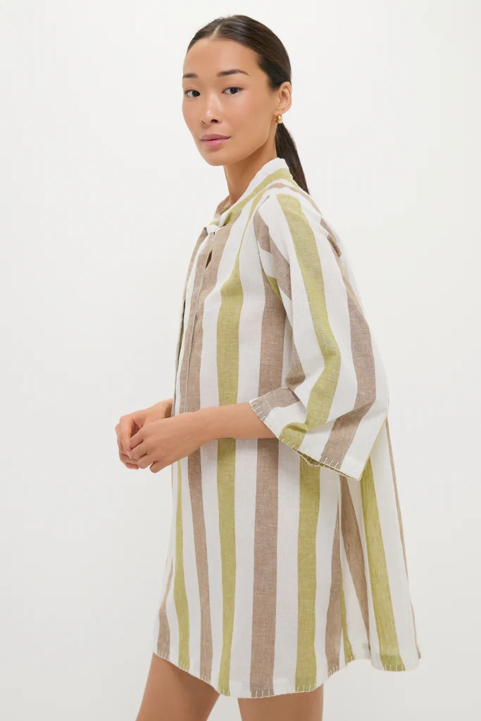 Olivewood Stripe Marseille Coverup - Image 4
