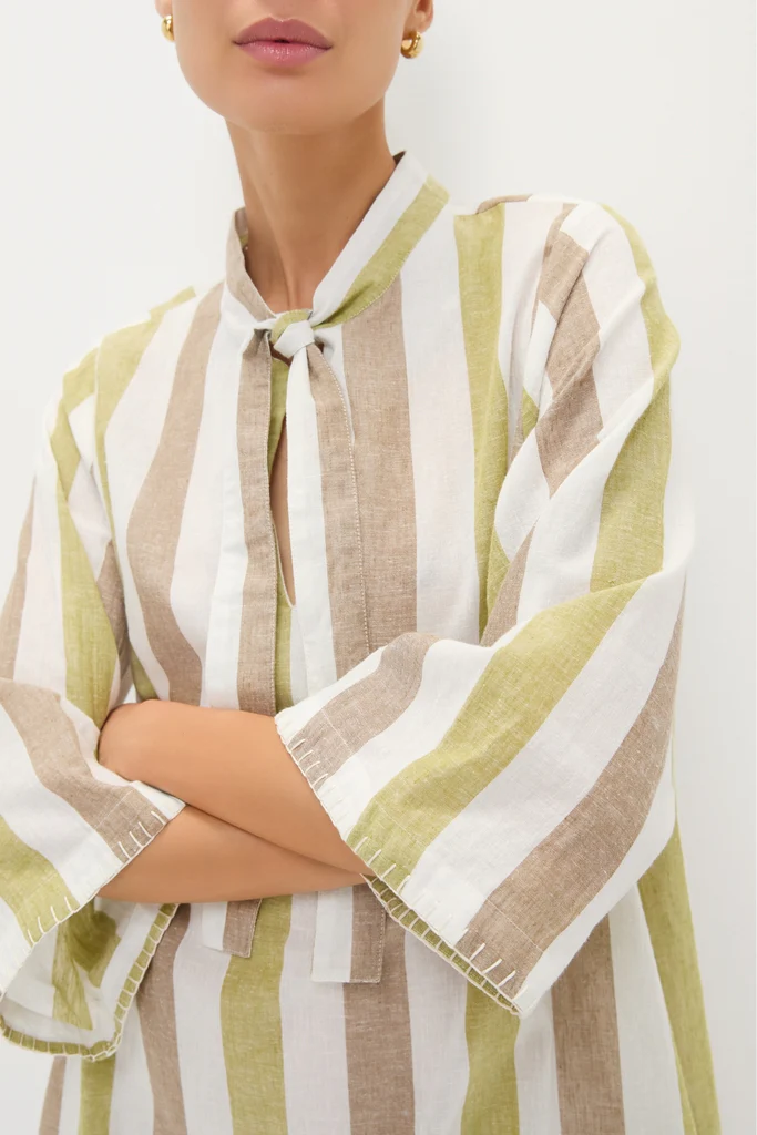Olivewood Stripe Marseille Coverup - Image 6