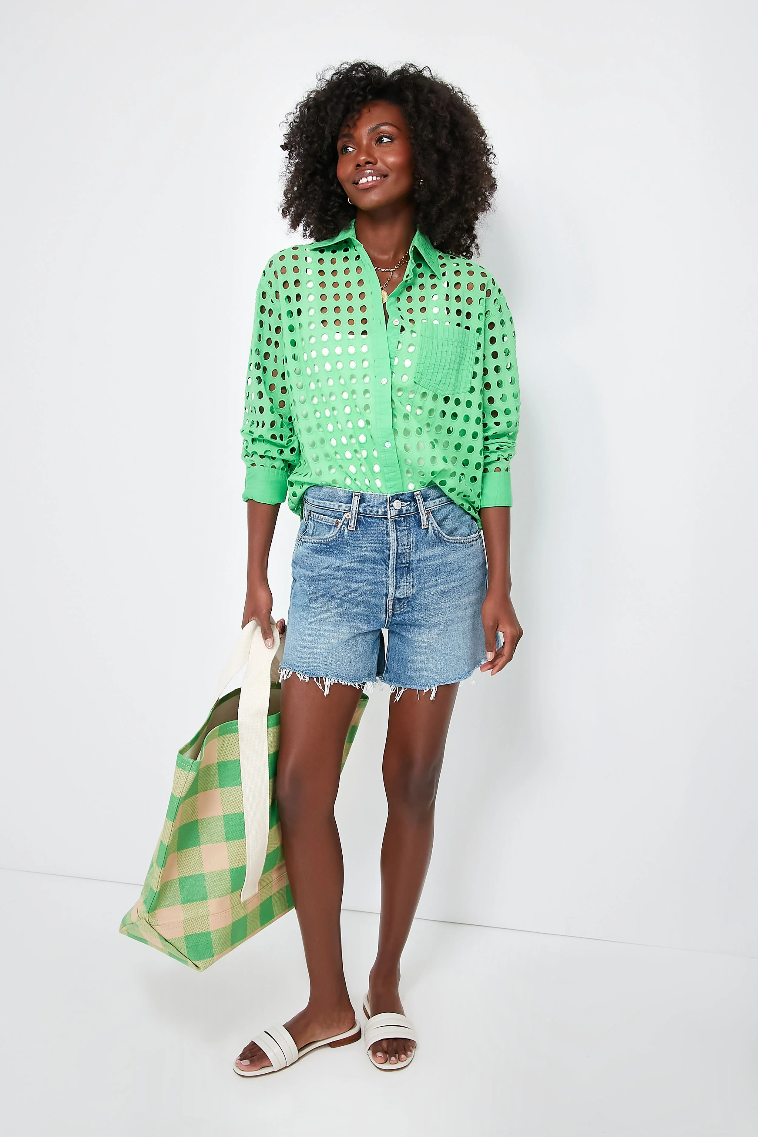 Green and Butterscotch Bodie Oversized Tote - Image 6