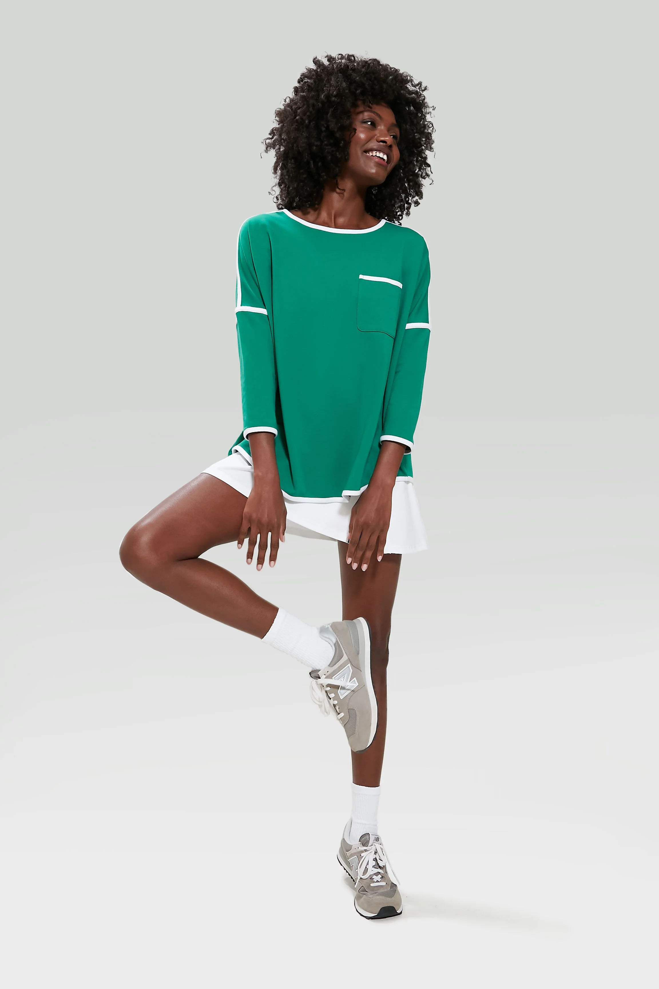 Green and White Terry Farah Pullover - Image 7