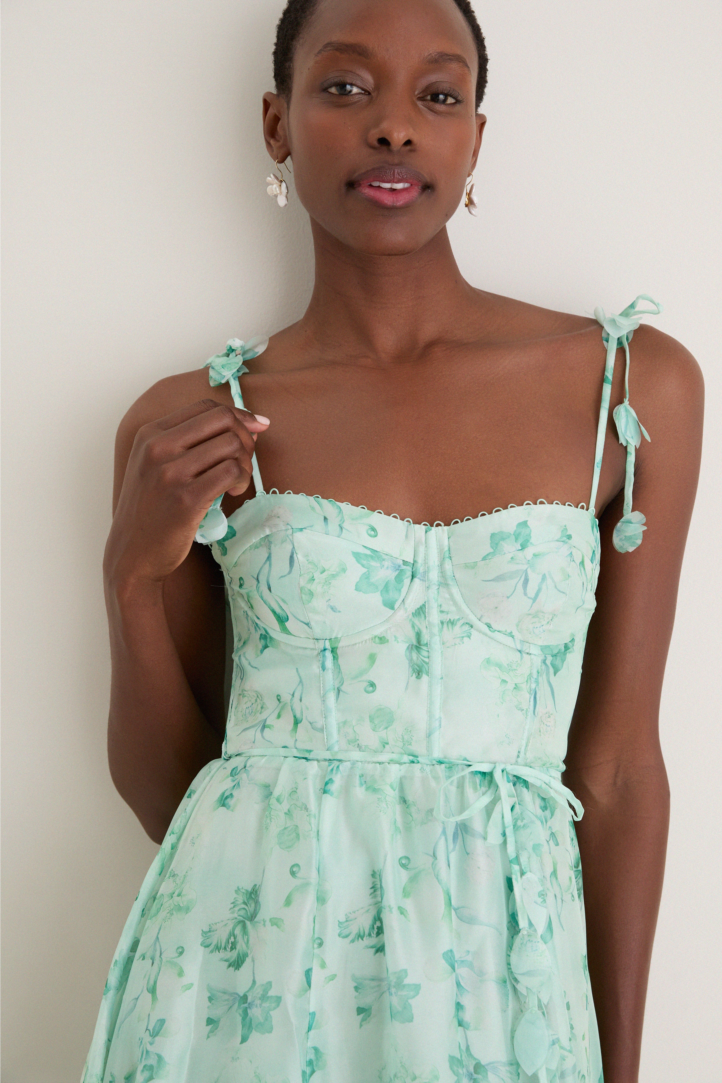 Green Floral Halcyon Midi Dress - Image 5