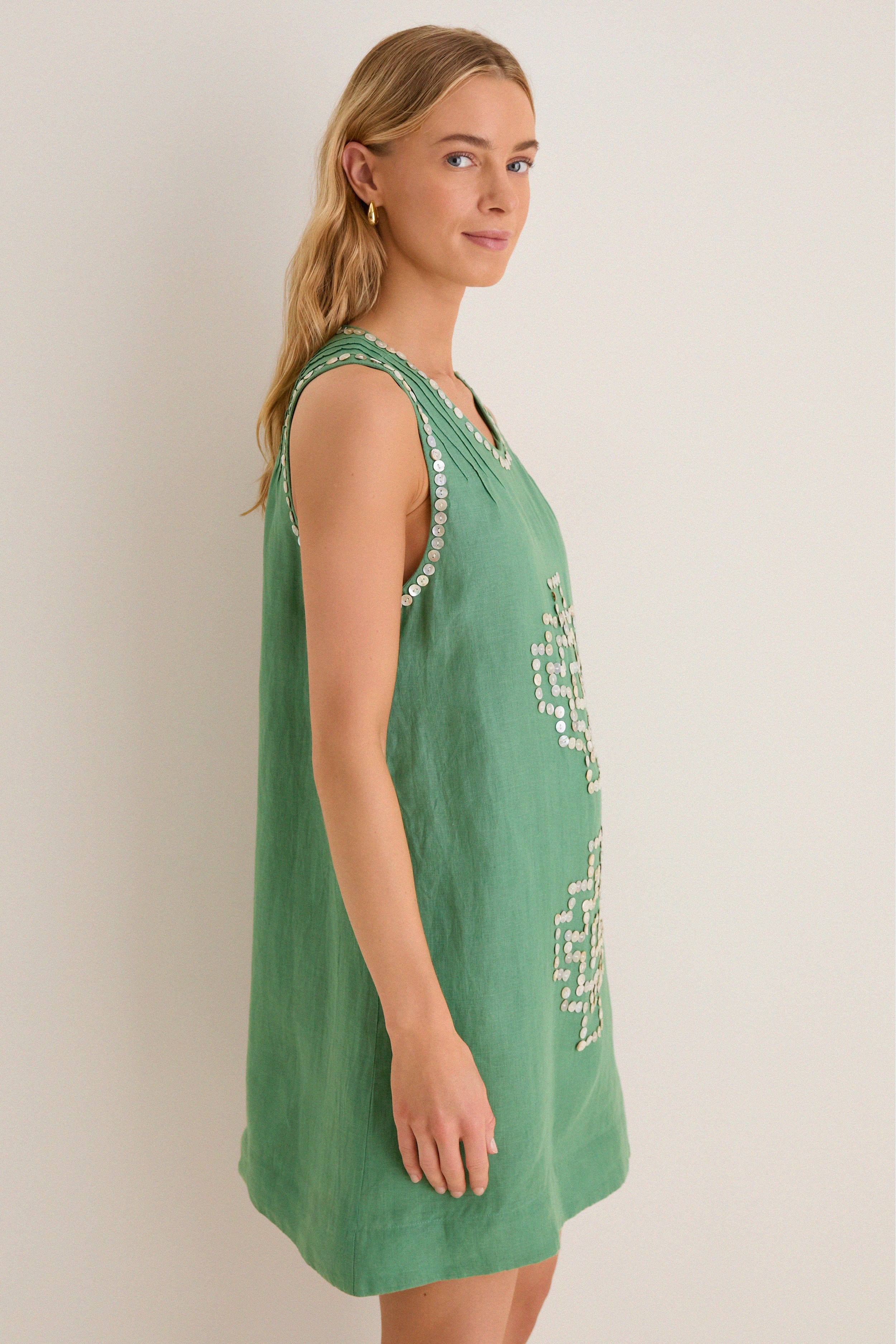 Green Leaf Eva Mini Dress - Image 4