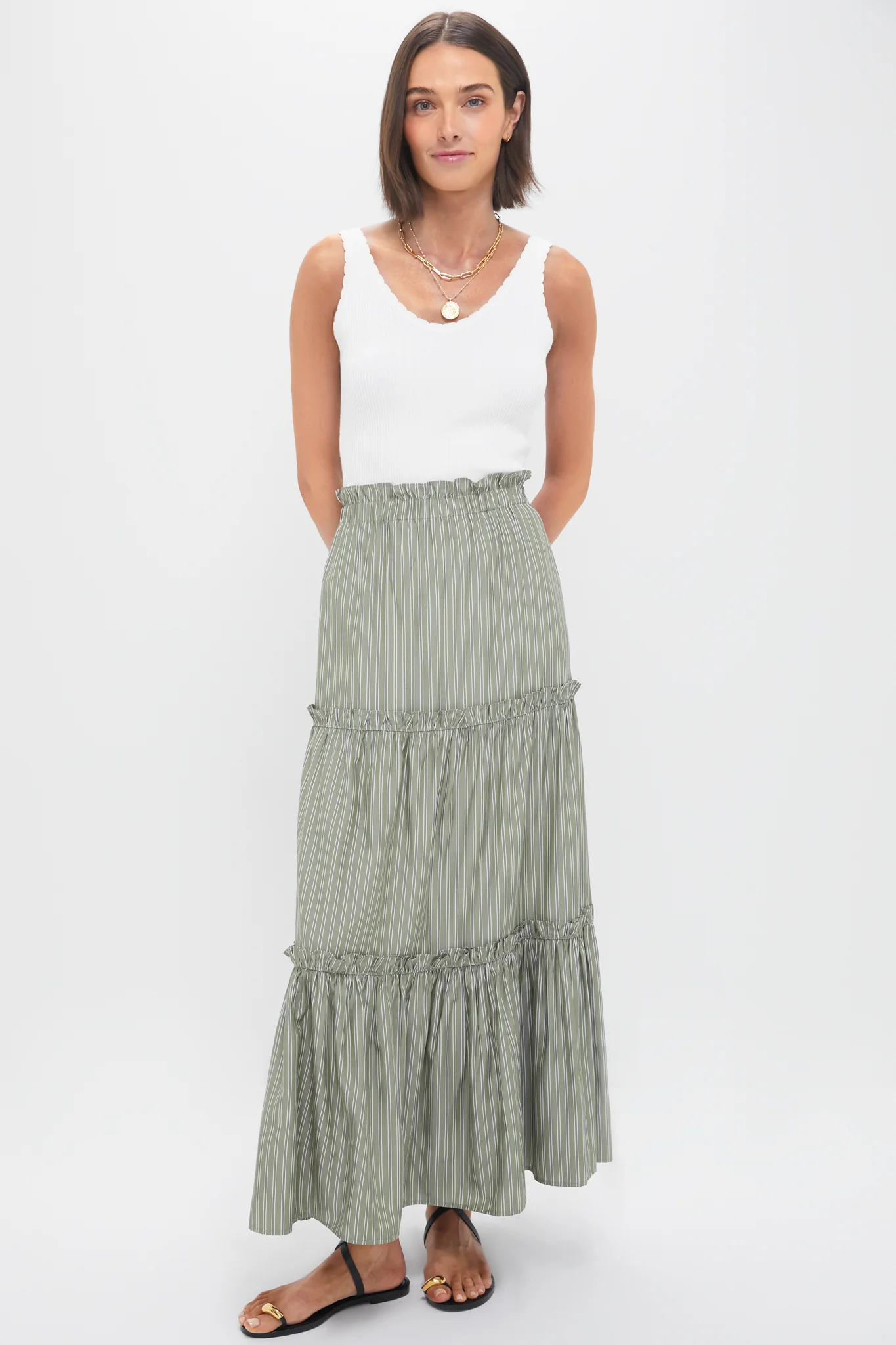 Green Stripe Prado Skirt - Image 6