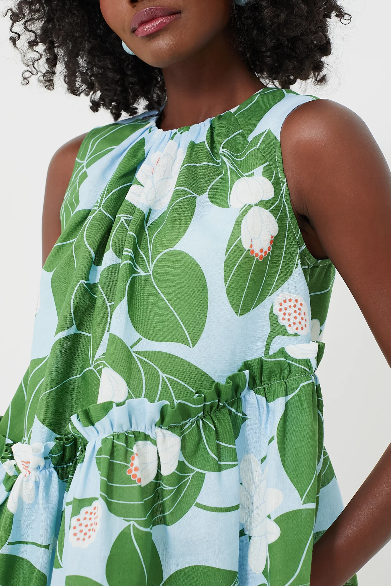 Green Waterlily Alora Linen Top - Image 5