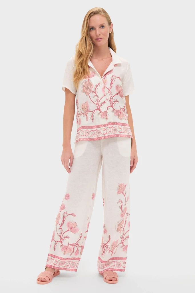 Hibiscus Bloom Pink Florentine Pants - Image 6