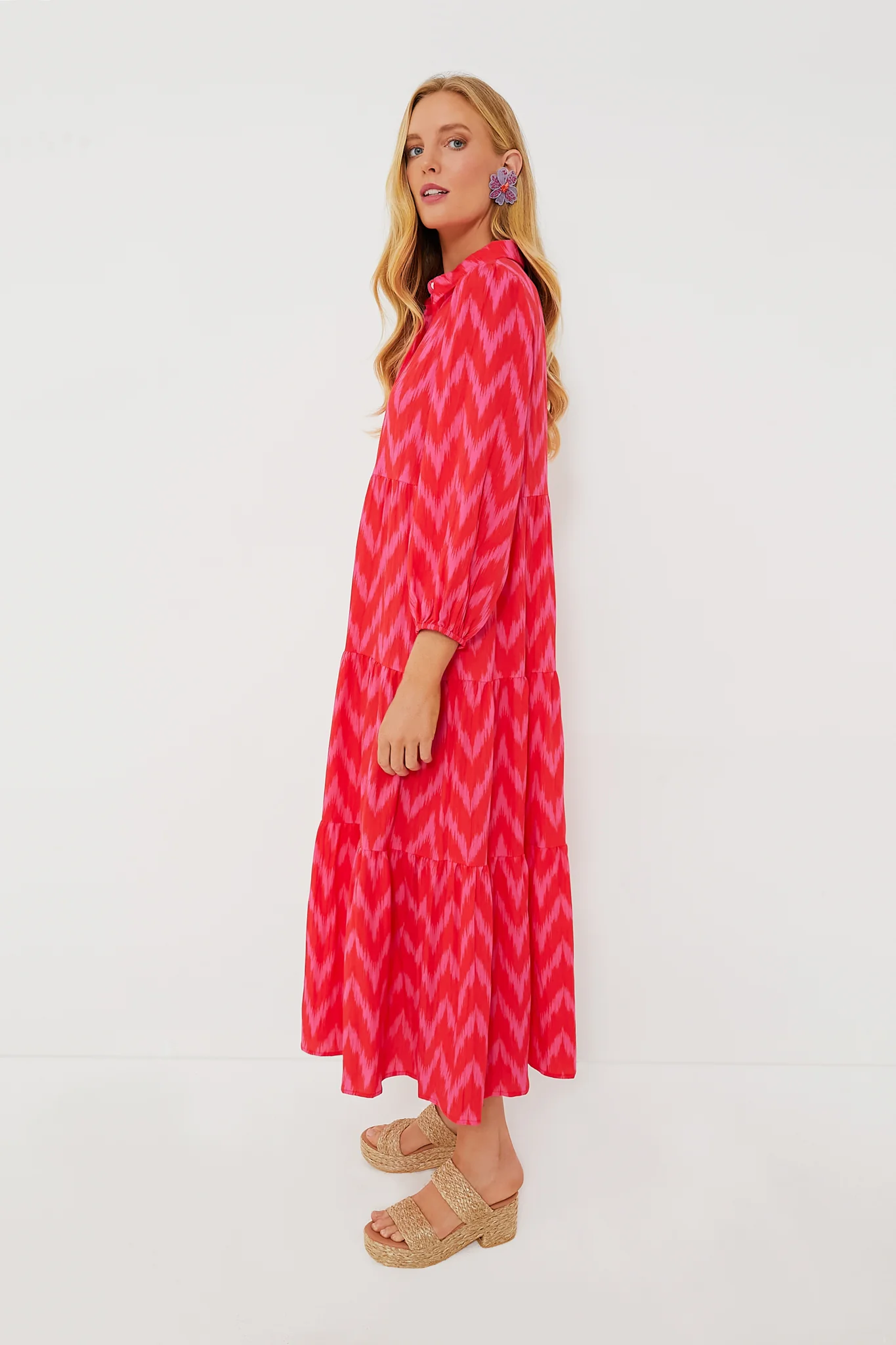 Hot Pink Ikat Mabel Maxi Dress - Image 3