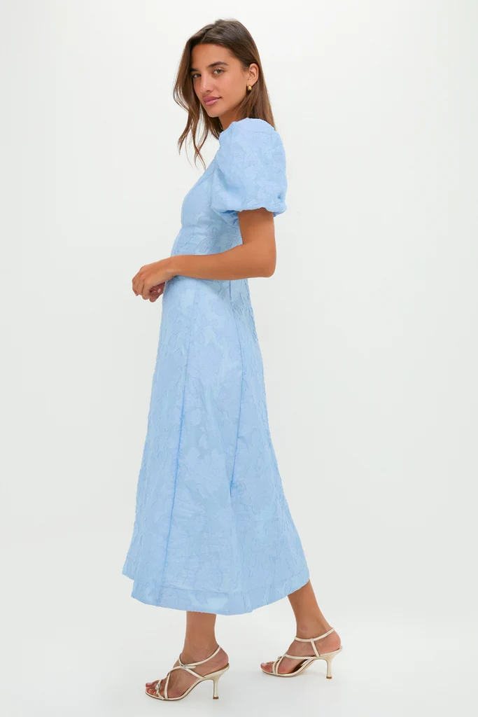 Ice Blue Jacquard Inez Maxi Dress - Image 4