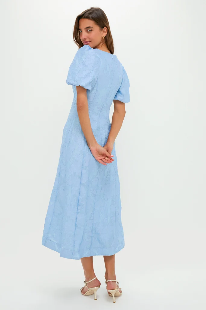 Ice Blue Jacquard Inez Maxi Dress - Image 5