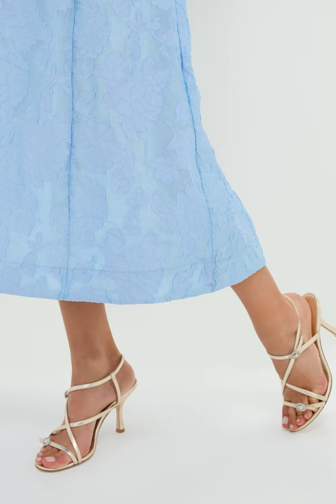 Ice Blue Jacquard Inez Maxi Dress - Image 6